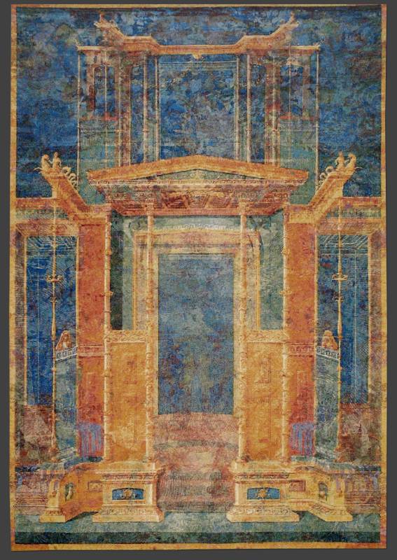 Mythos V (Pompeii - Thangka fusion, blue & orange)