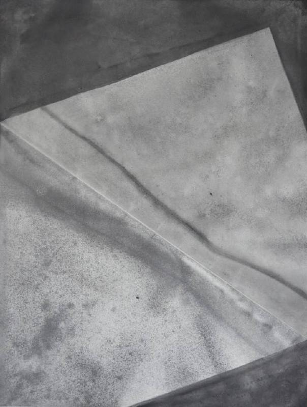 藤原志保 ，《Shiho Fujiwara》， 折的展開 18-11 ，2018，中國墨於和紙上，74.8x56.5cm。圖/取自白石畫廊