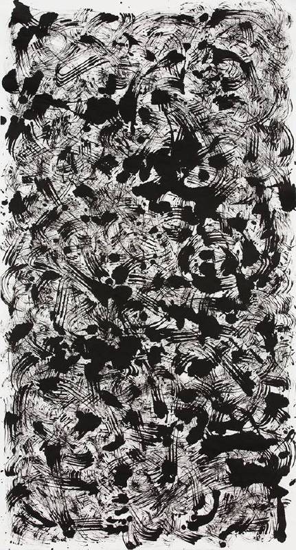 上原木呂，《 Kiro UEHARA》，無題，2016， 水墨紙本，143x77cm。圖/取自白石畫廊