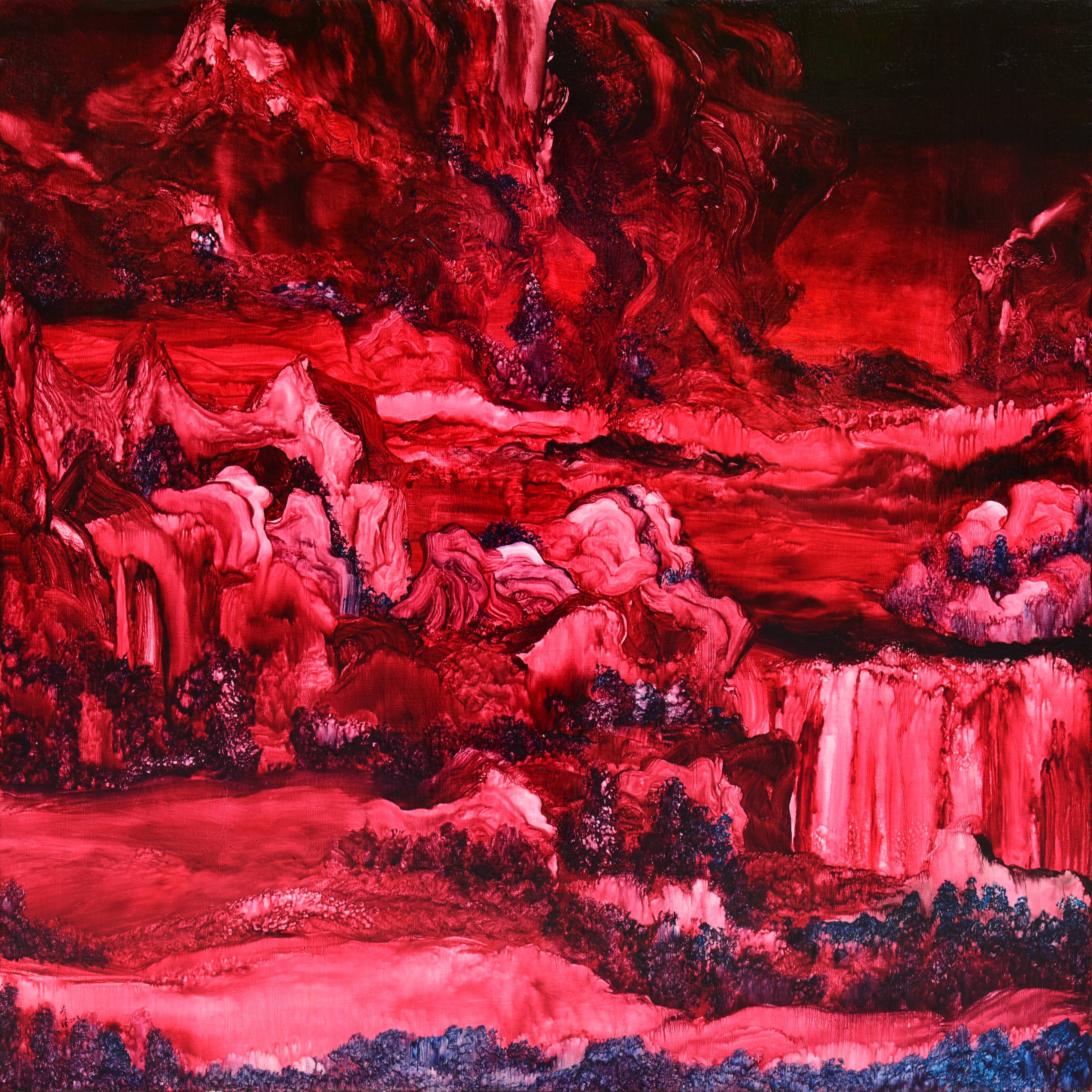 常陵 五花肉系列 肉山水 美好地 2018 油彩 120x120cm