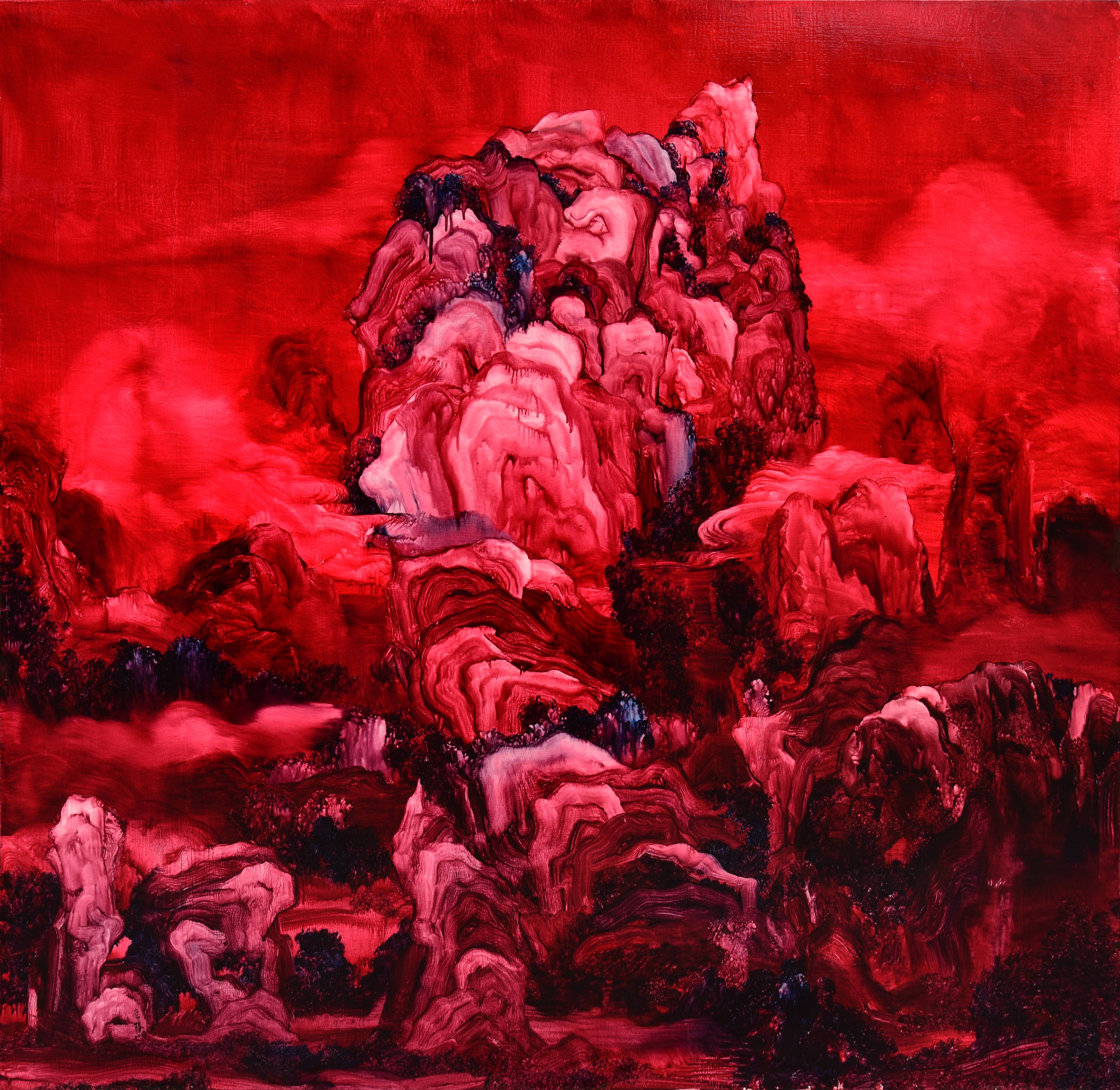 常陵 五花肉系列 肉山水 山的獨白 2018 油彩 150x150cm
