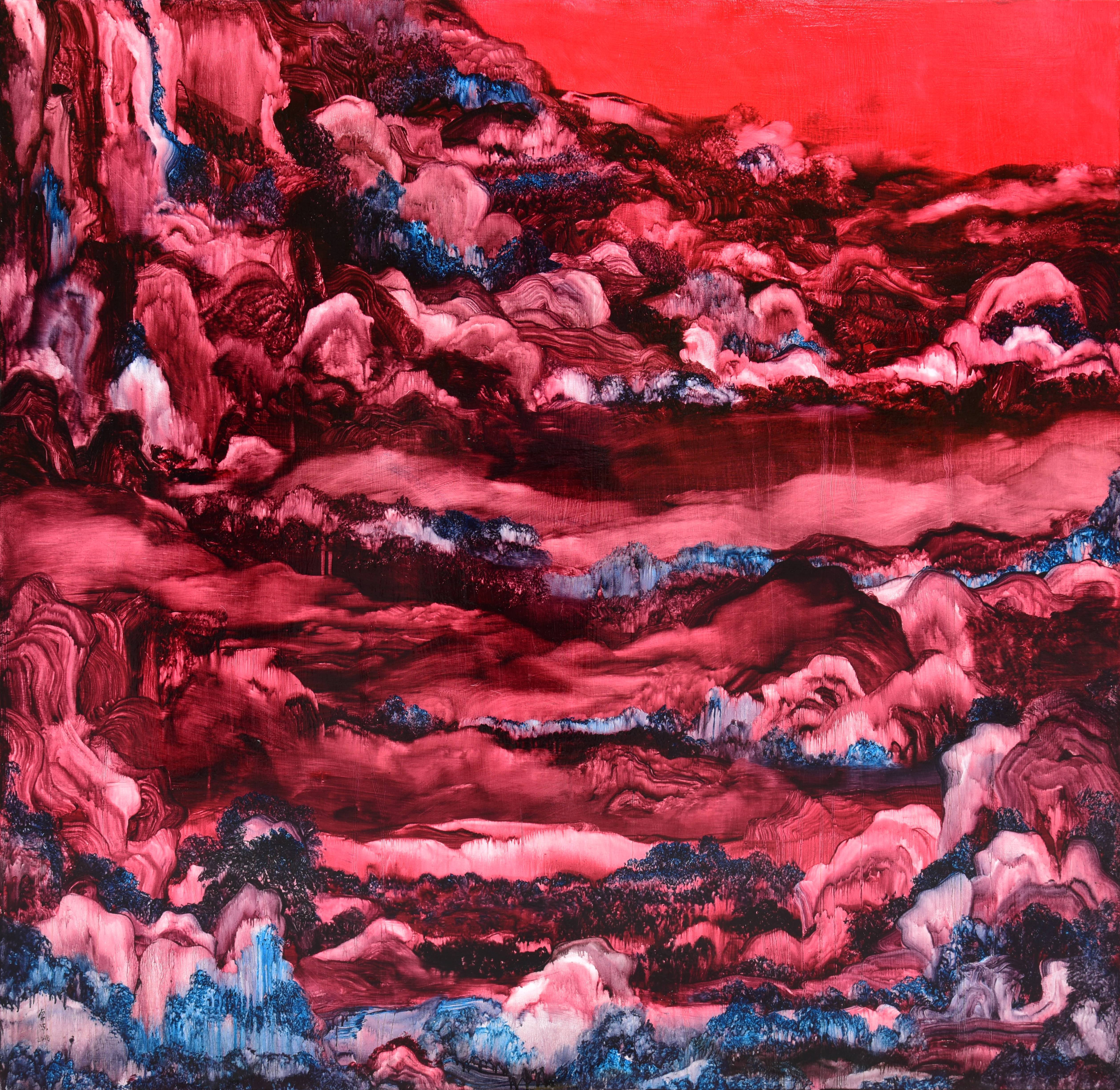 常陵 五花肉系列 肉山水 連雲嶺 2018 油彩 150x150cm