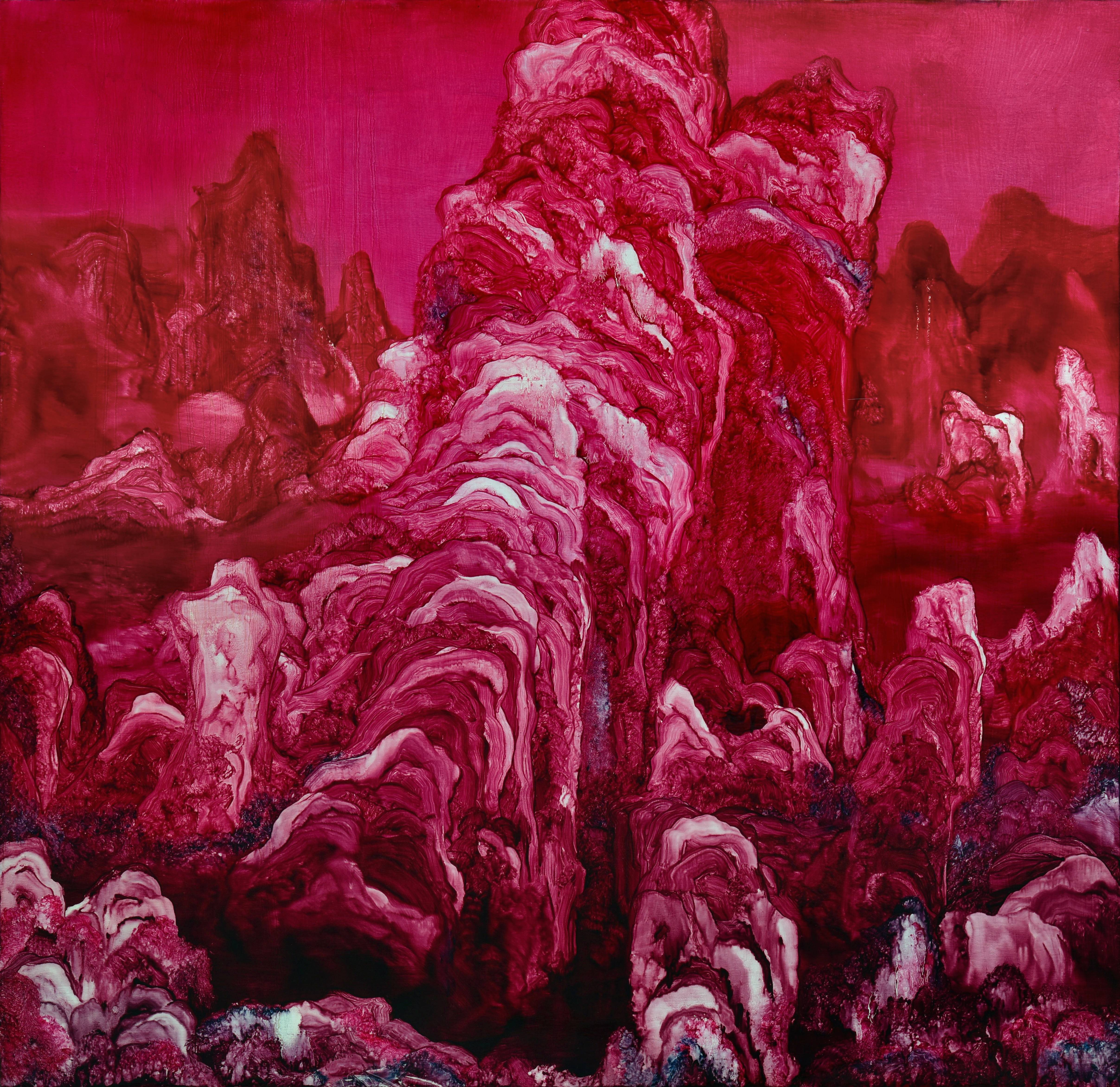 常陵 五花肉系列 肉山水 秀山淡慾 2018 油彩 120x120cm