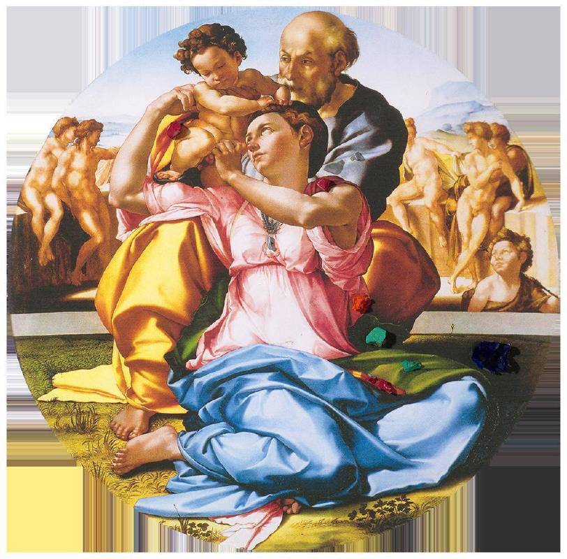 聖家庭與聖約翰	複合媒材、畫布	直徑50cm	1506-2018