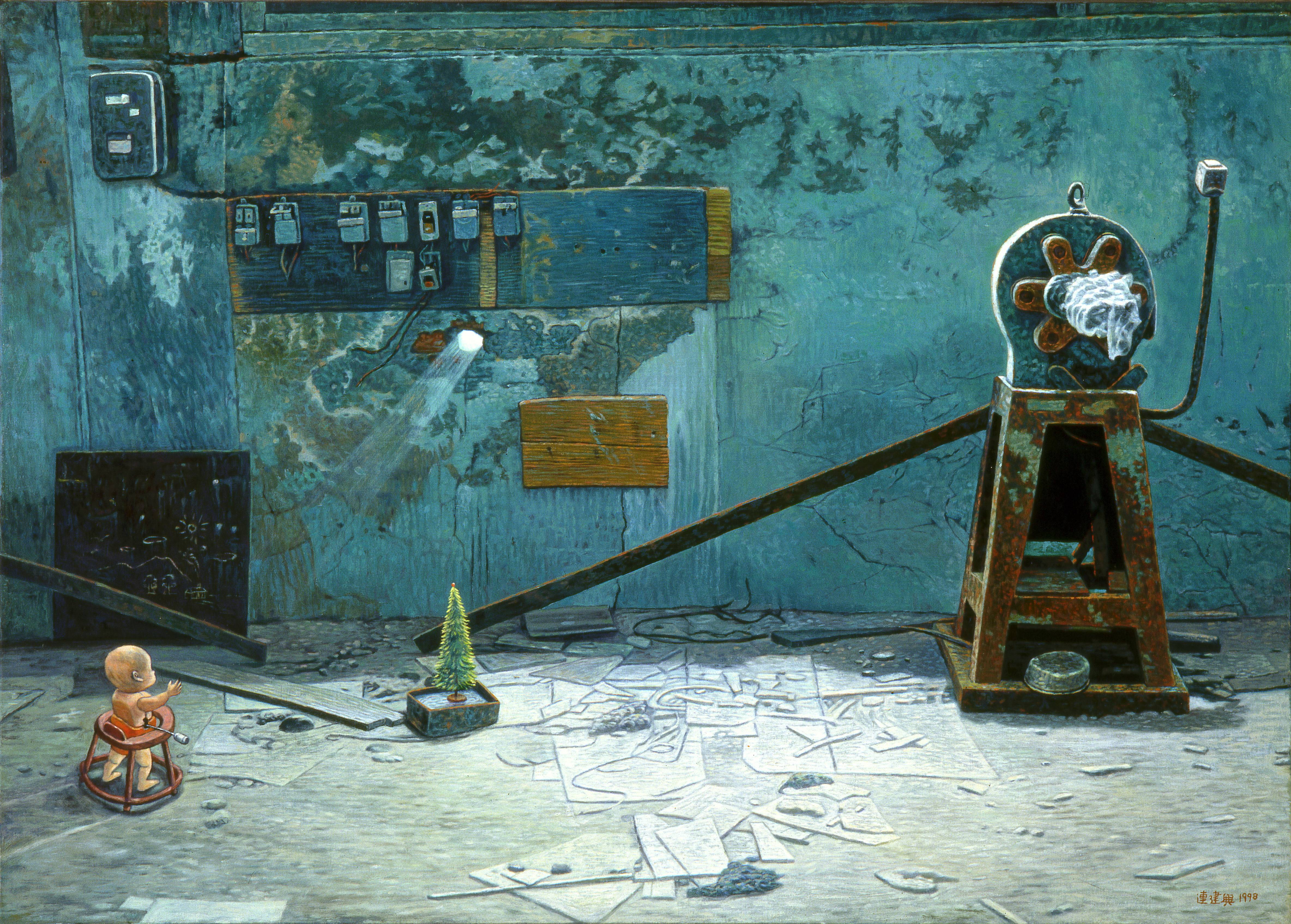 連建興|浪漫行者之一|1998|油彩|72.5x91cm