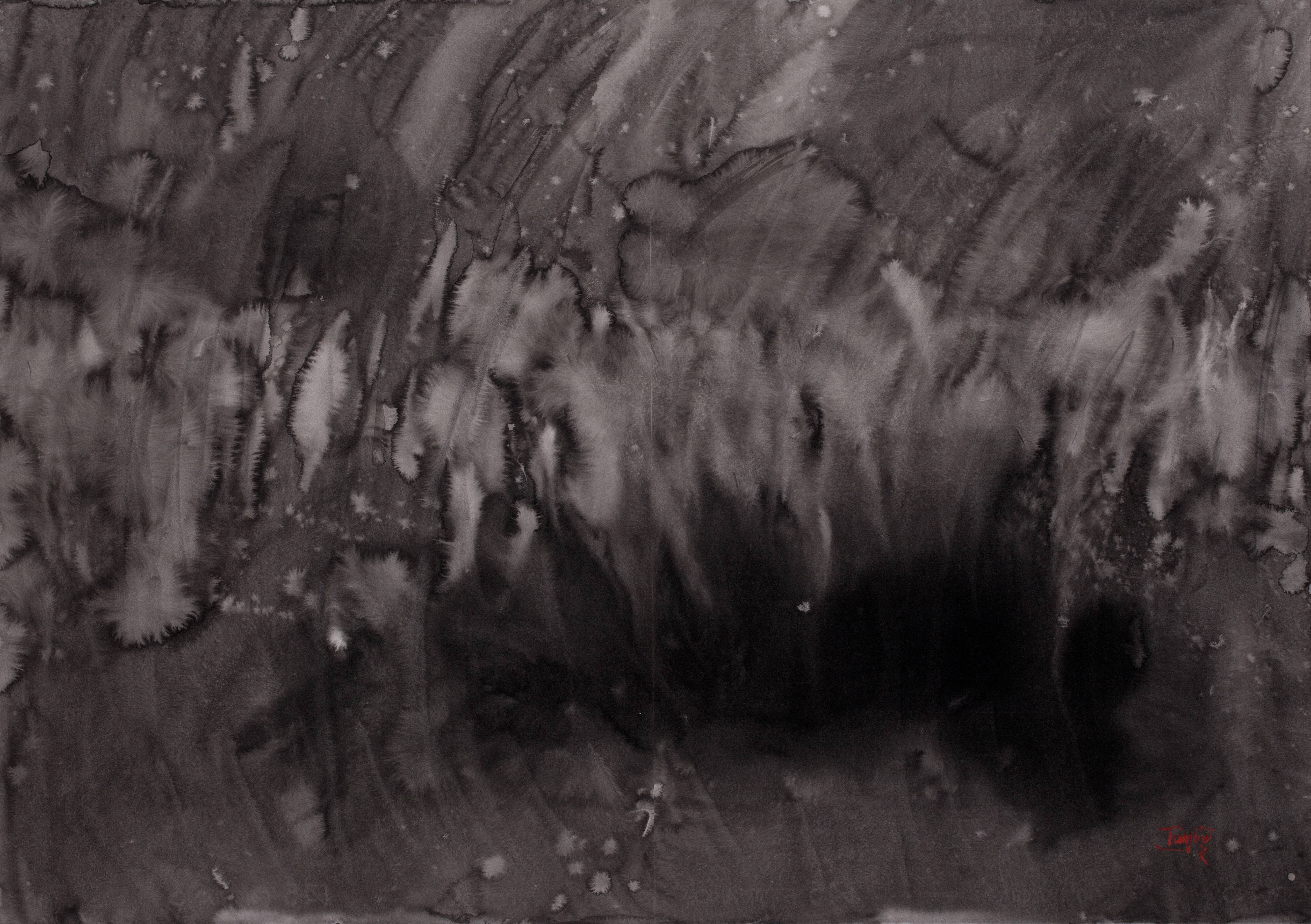 曾海文 抽象 水墨 70x100cm (雙聯幅)