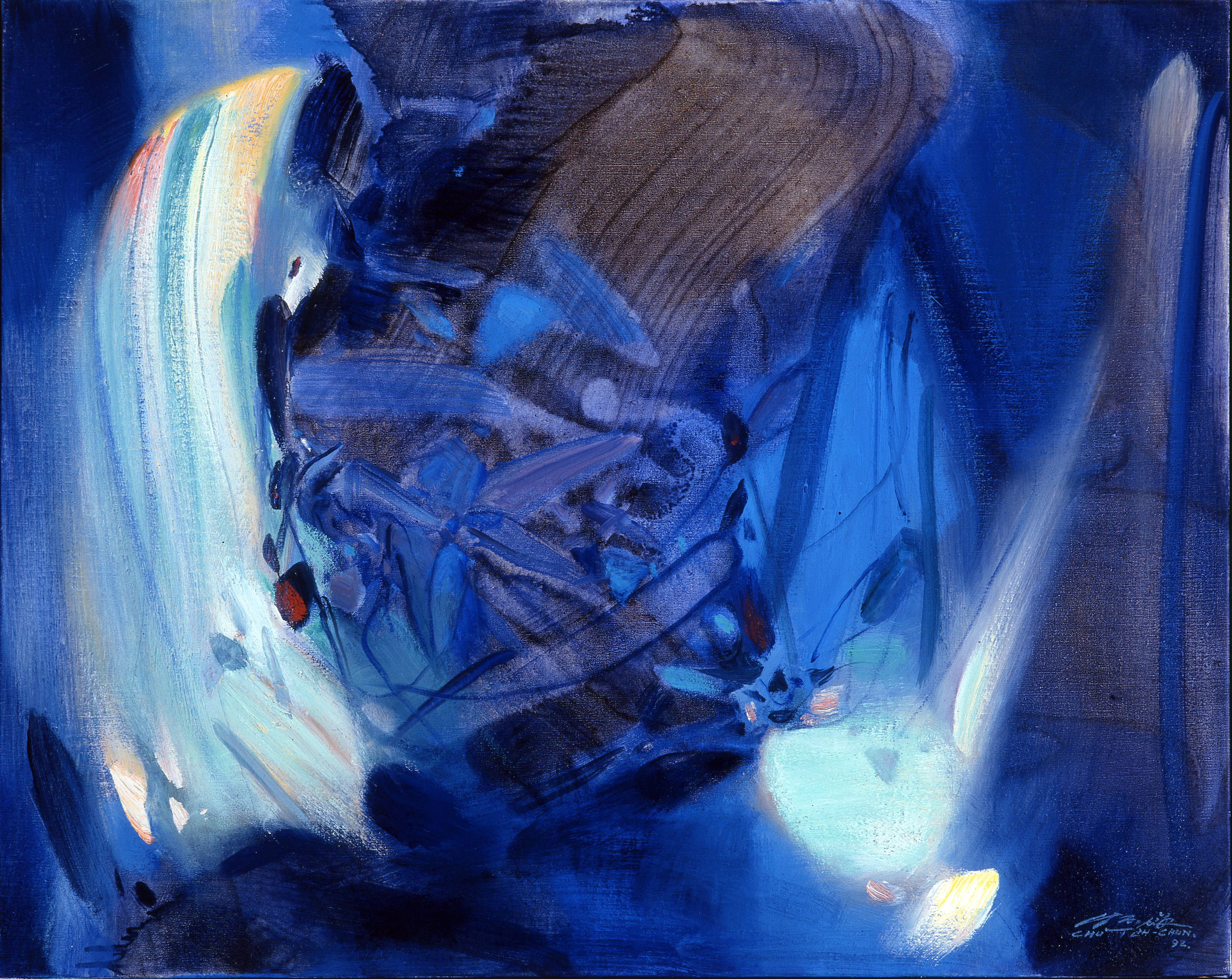 朱德群|奔流的彩虹|1993|油彩|65x80cm