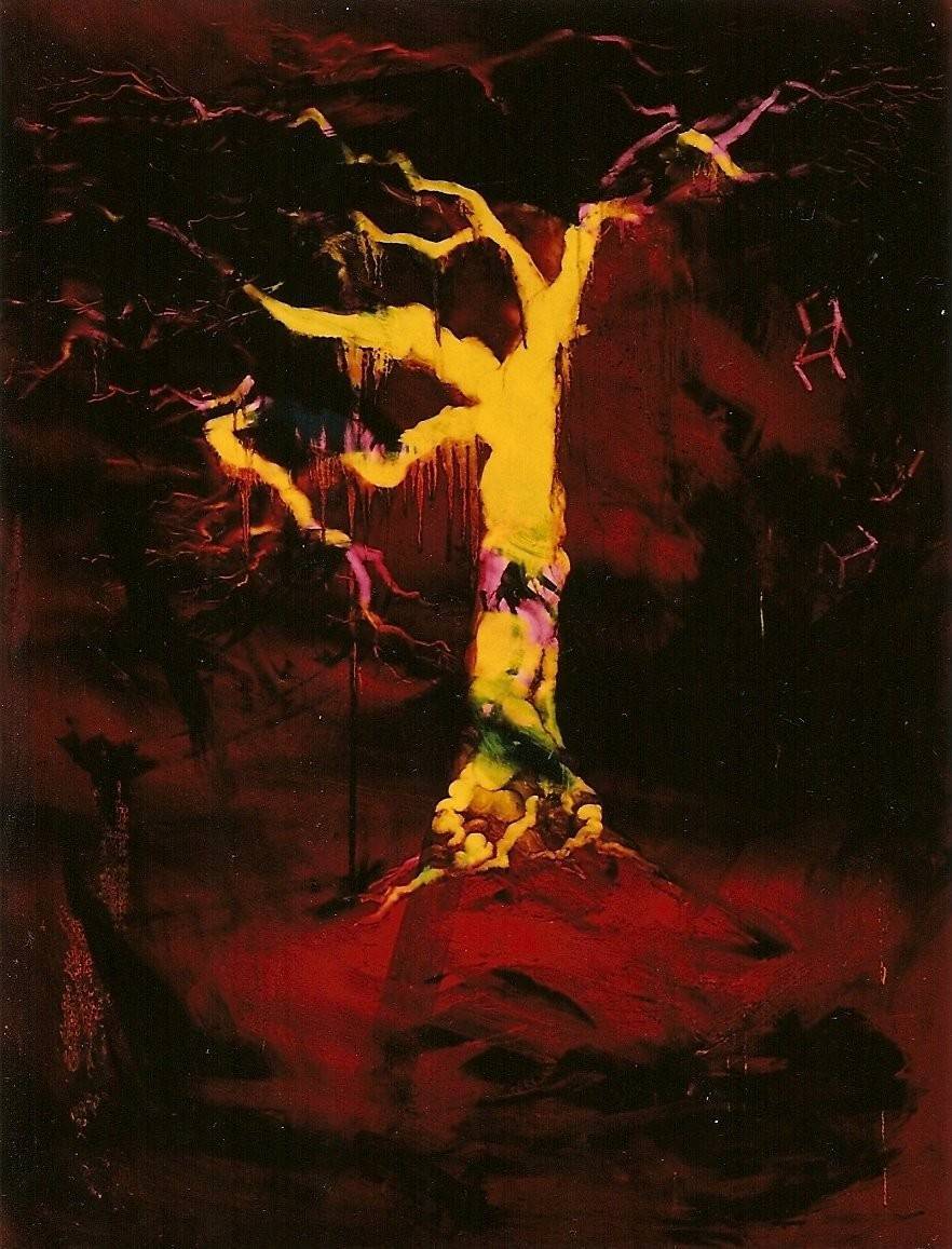 常陵|五花肉-肉山水-老樹慾春圖|2007|油彩|145x112cm