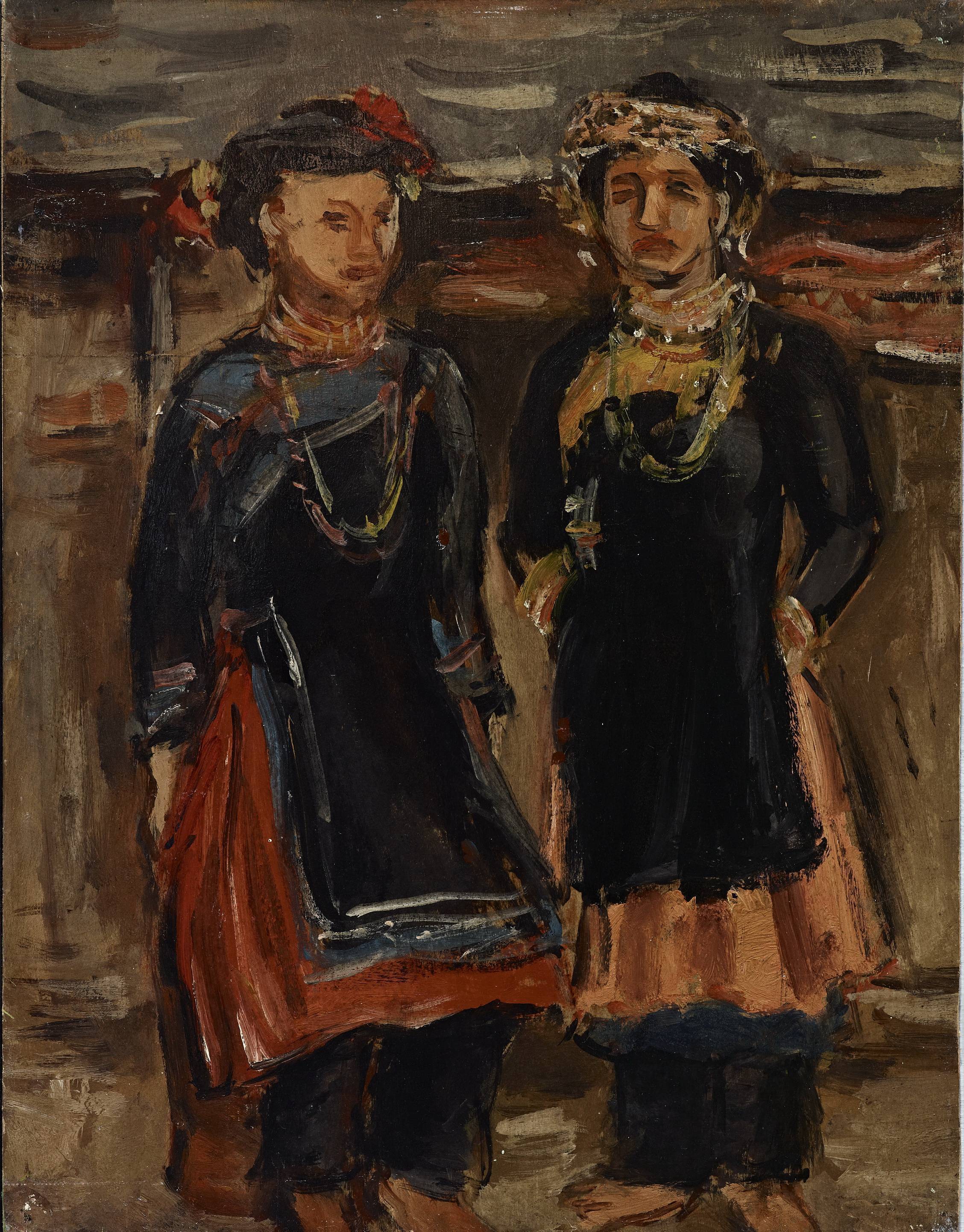 楊三郎|著禮服的原住民|1929|油彩|41x31.5cm