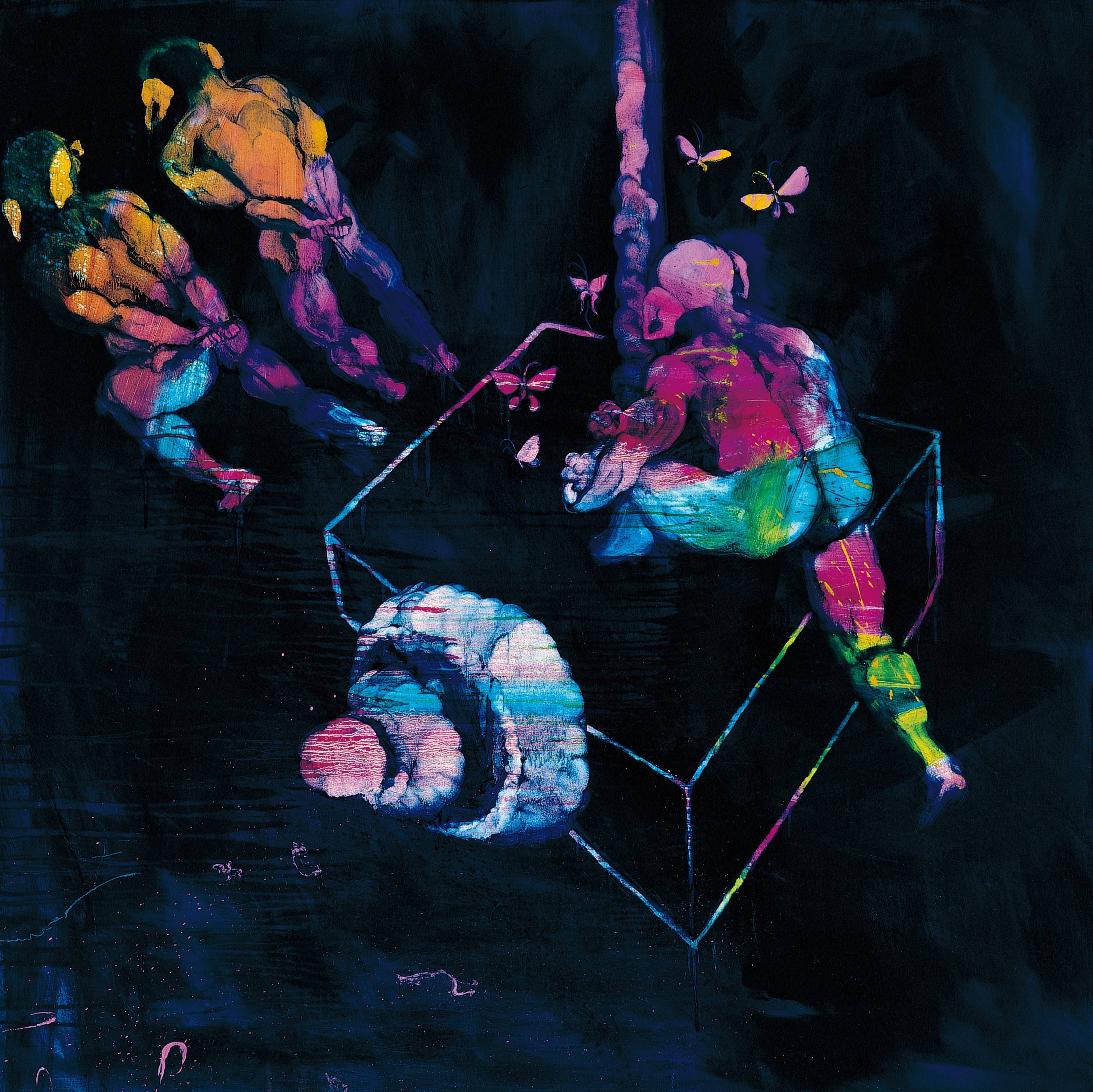 常陵｜五花肉系列－肉都市工作中的豬鼻子｜2008｜油彩｜130x130cm