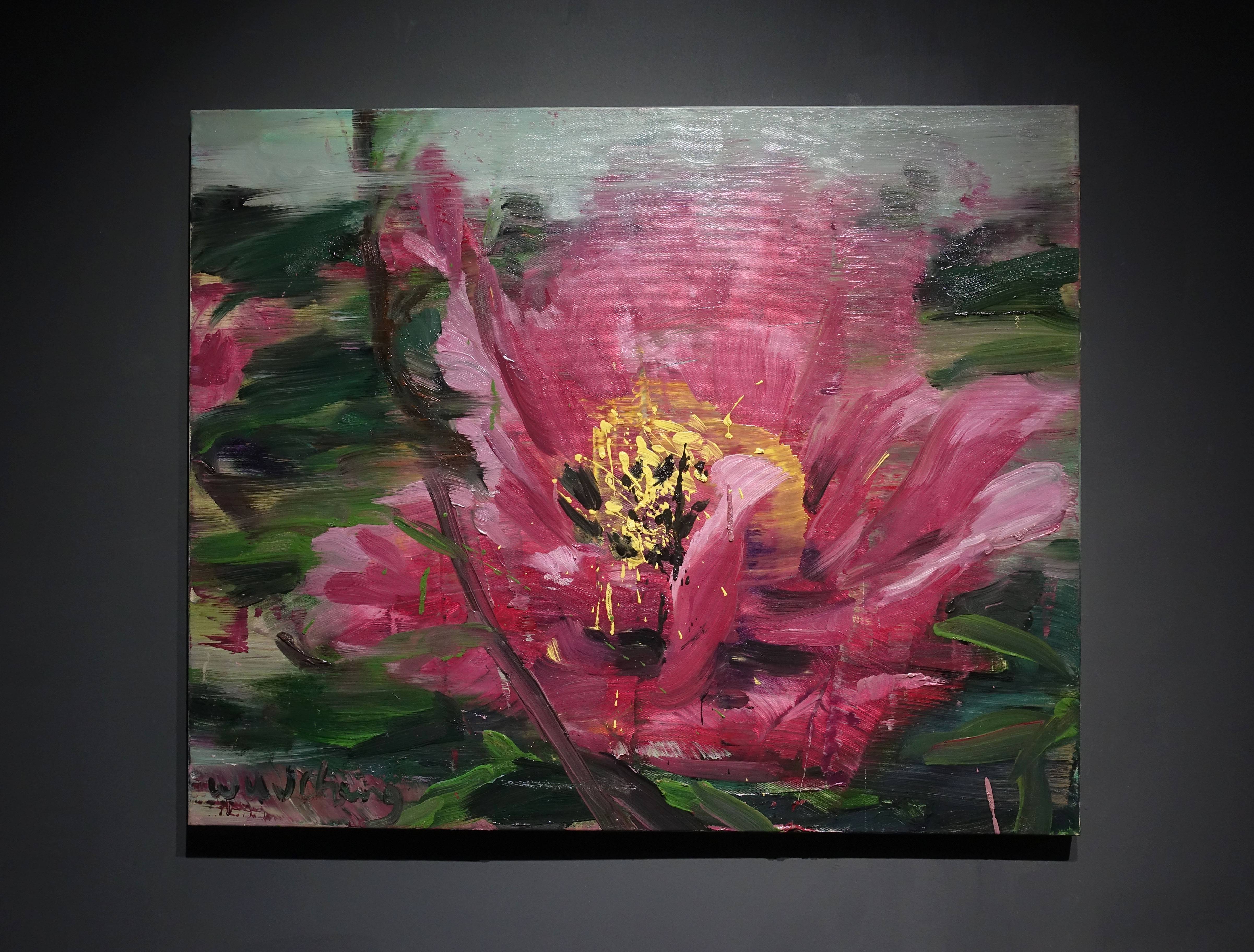 巫日文，《盛卉》，oil on canvas，80x65cm，2013。