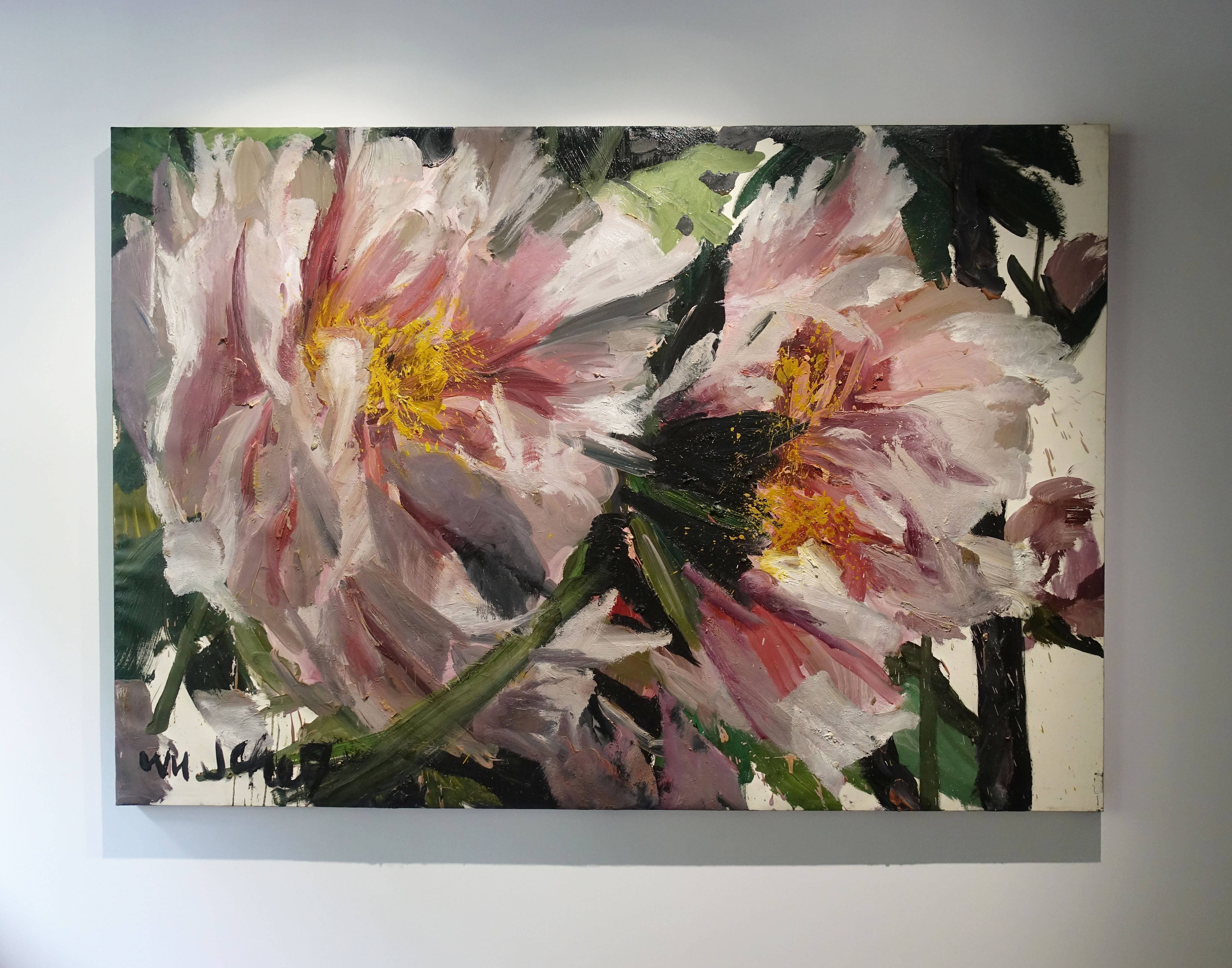 巫日文，《怒放》，oil on canvas，192x132cm，2016。