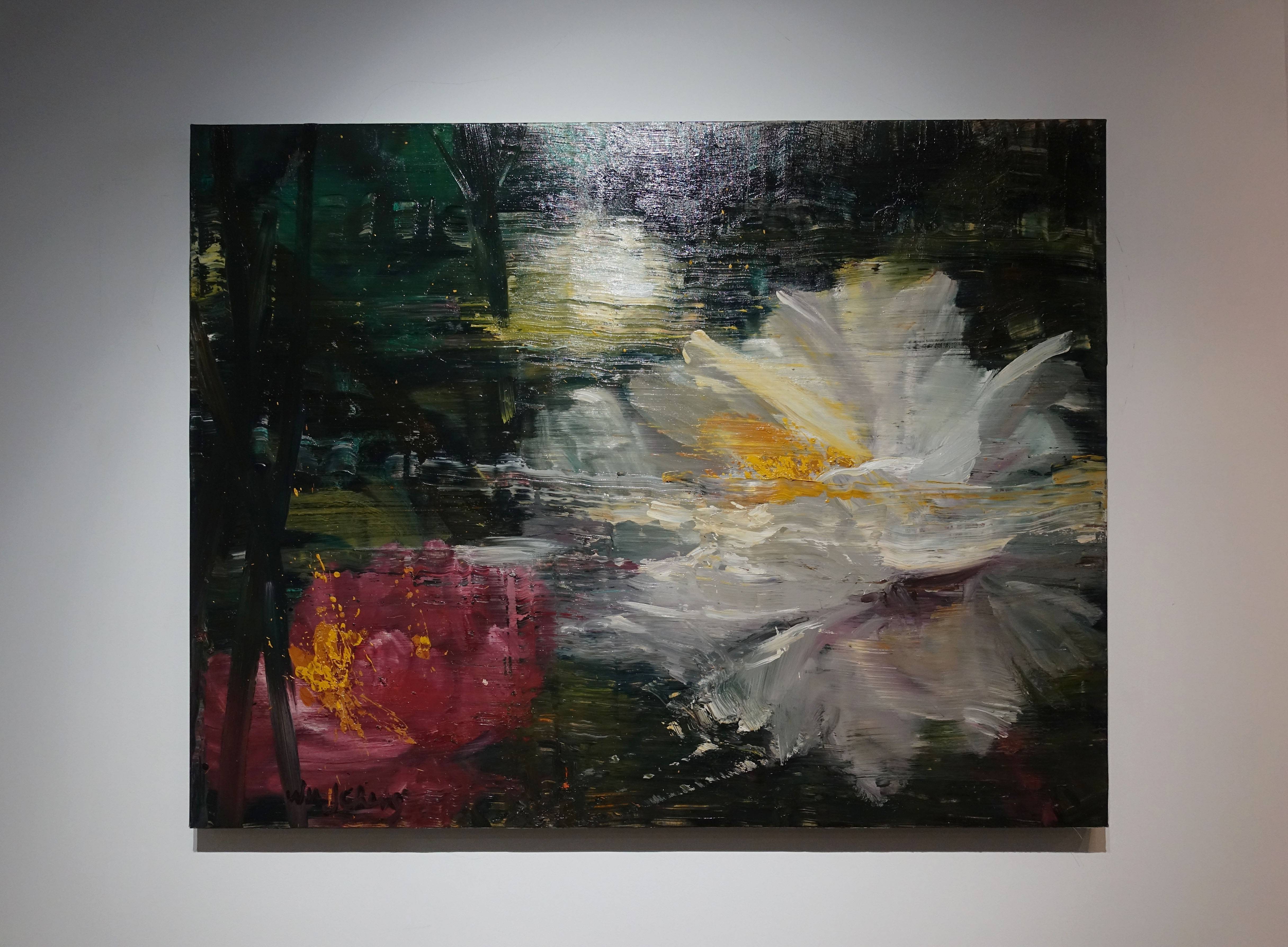 巫日文，《染艷》，oil on canvas，146x112cm，2015。