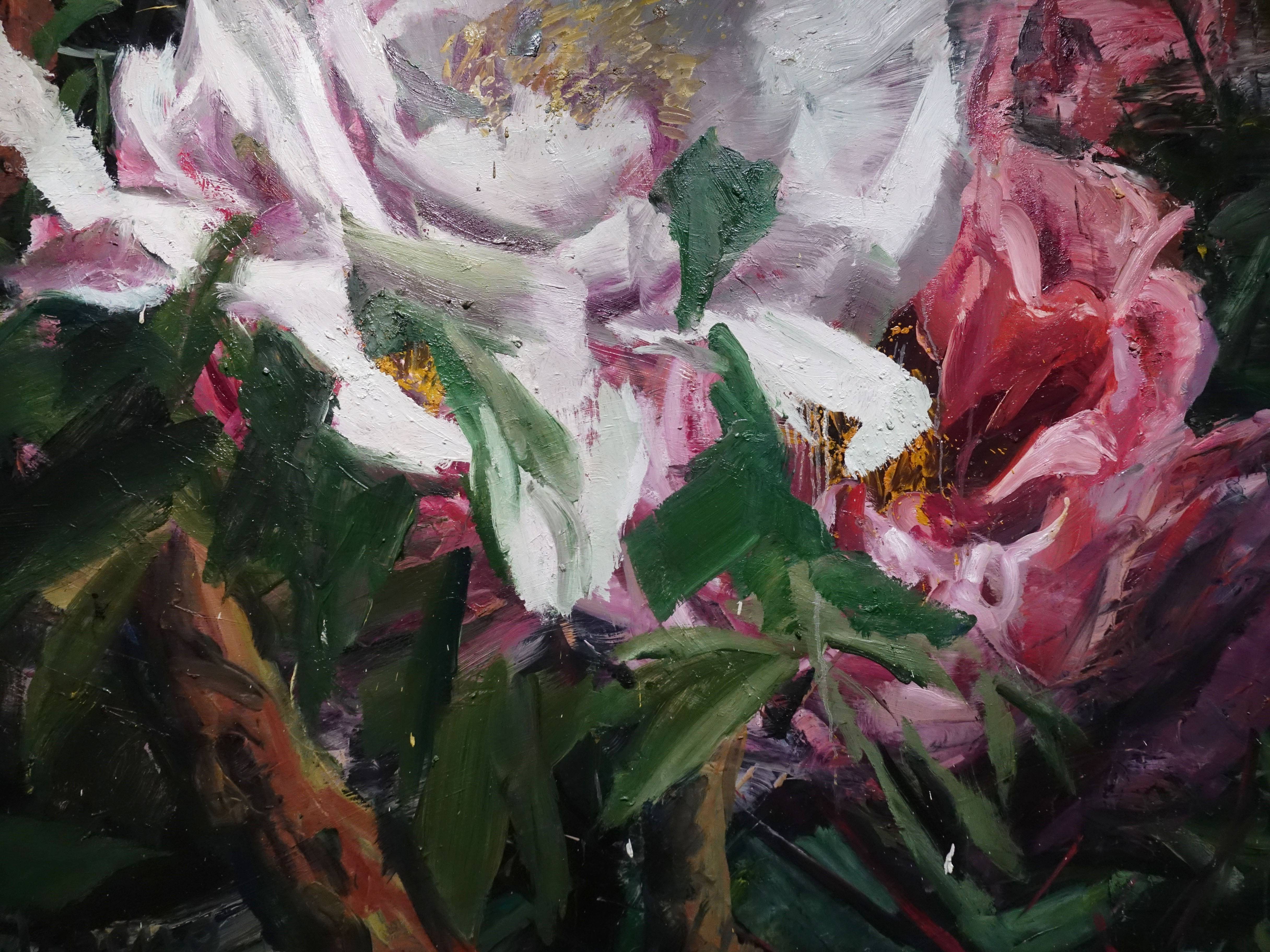 巫日文，《花非花》細節，oil on canvas，192x132cm，2017。