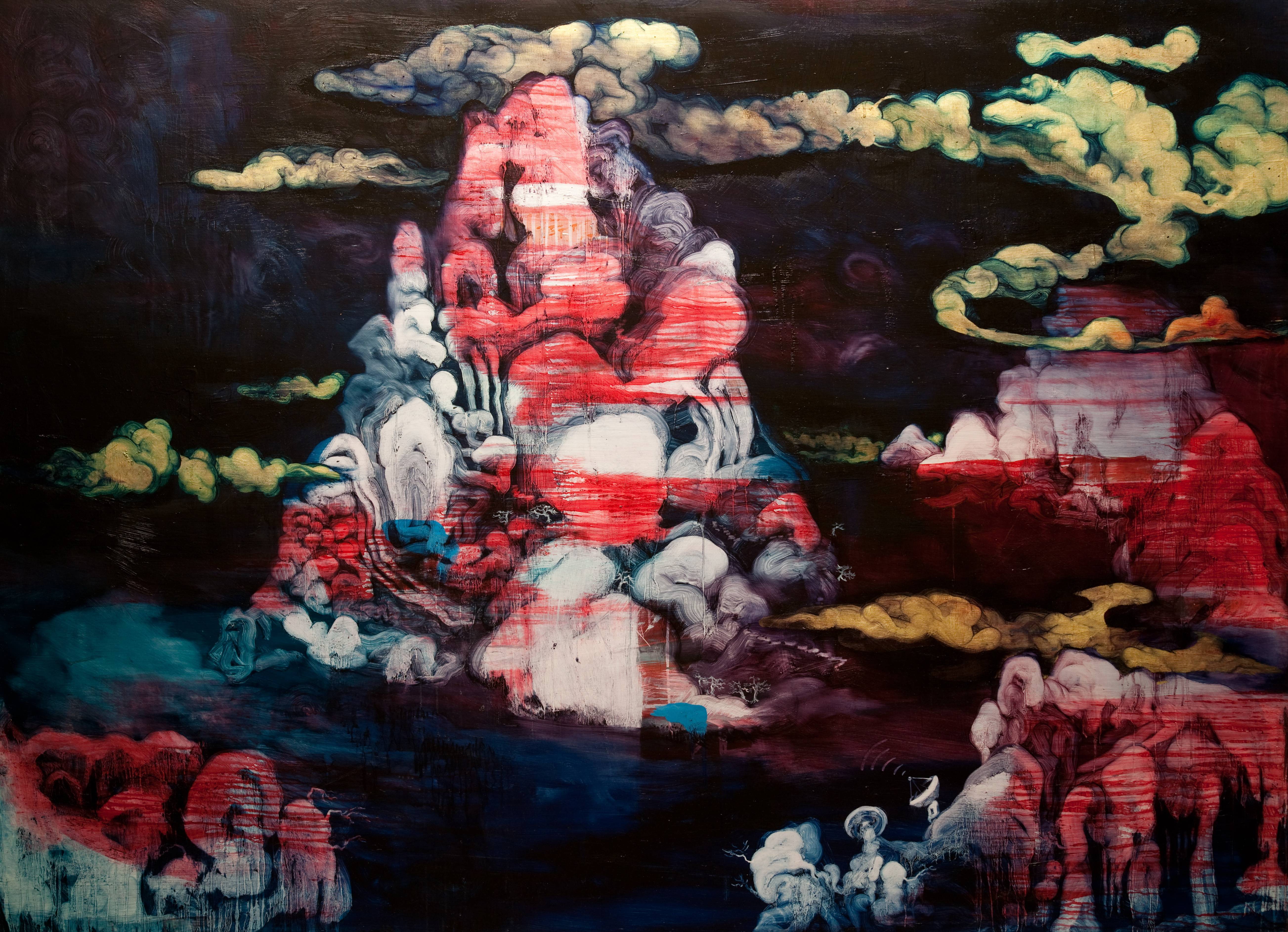 常陵|五花肉系列-肉宗教-祕境仙島|2009|油彩|145x200cm
