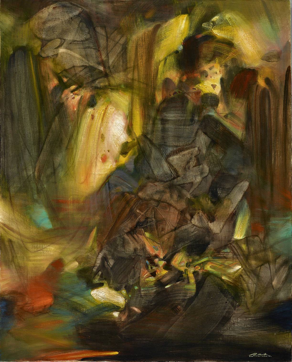 朱德群|甦醒之光|1988|油彩|162x130cm