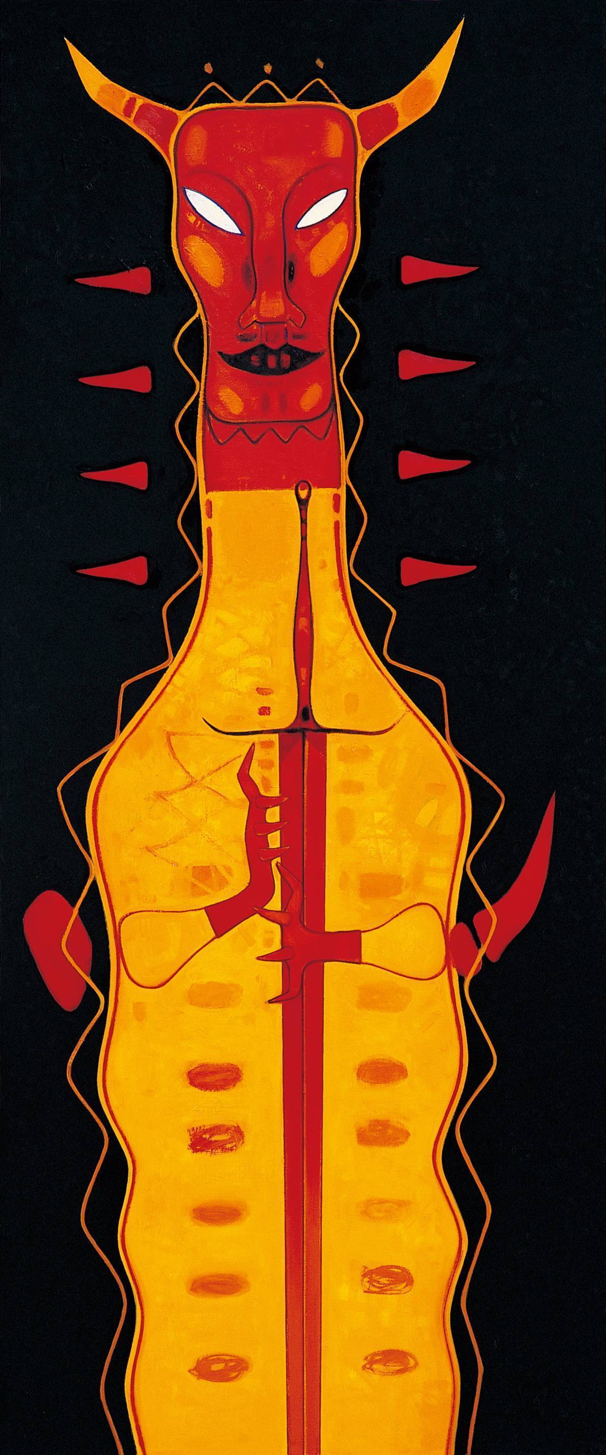 黃銘哲|千錘百鍊| 2008-09|油彩|240x100cm