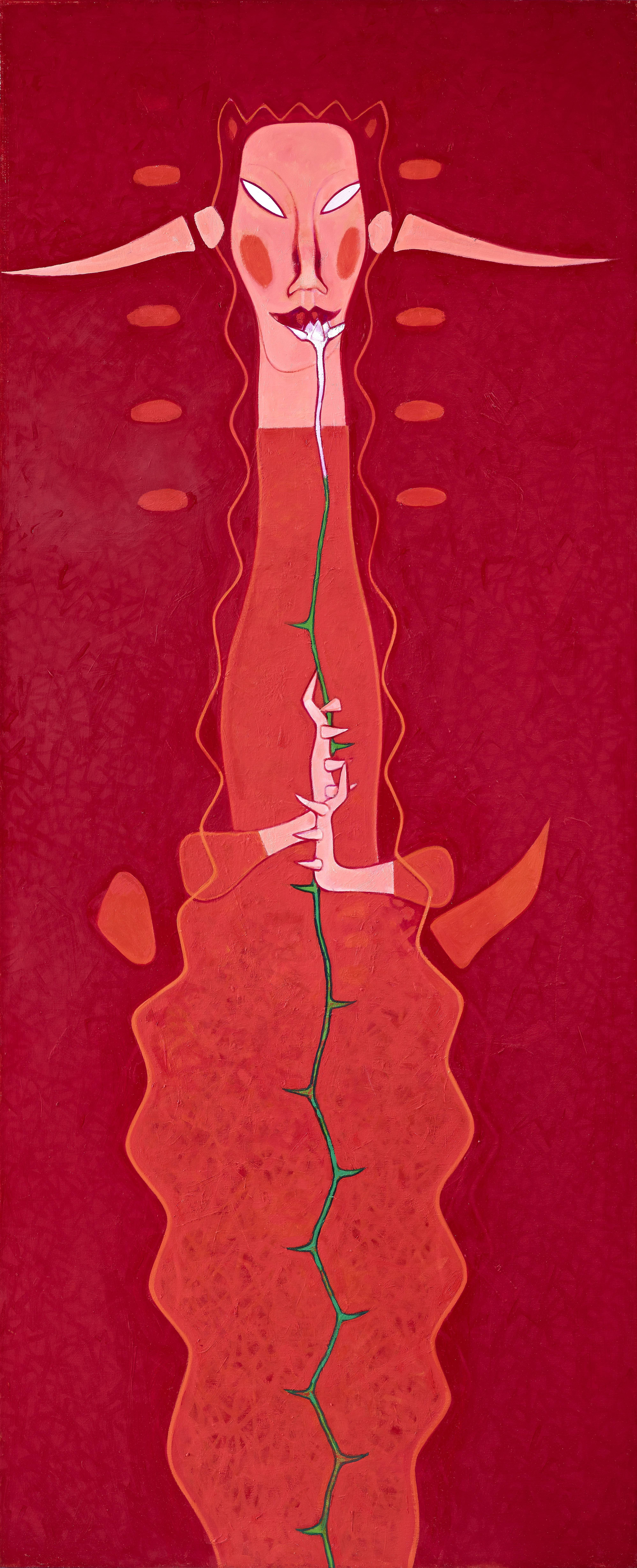 黃銘哲|戀花|2008|油彩|240x98cm