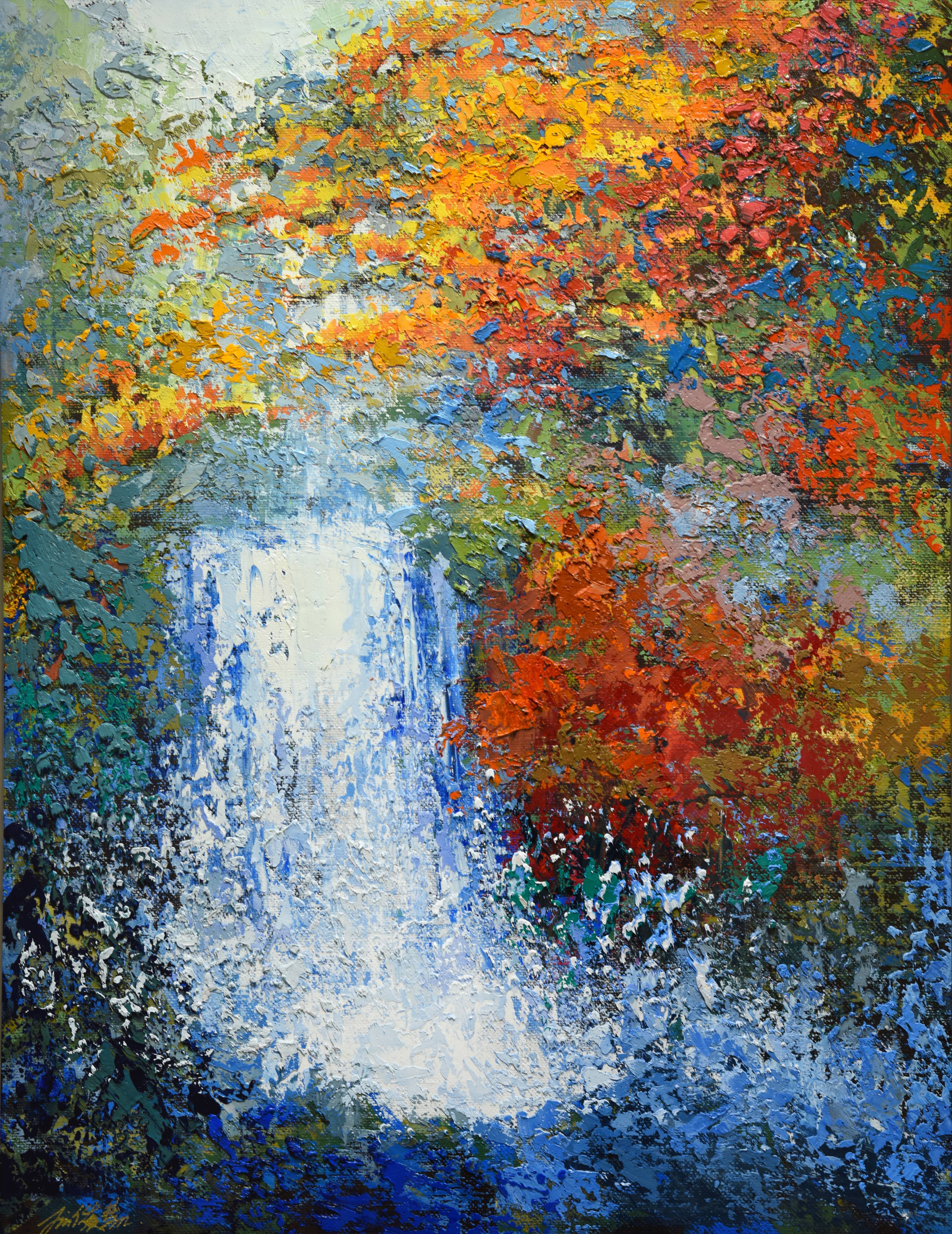 林俊慧|山與水對話|2016|油彩|116x90cm