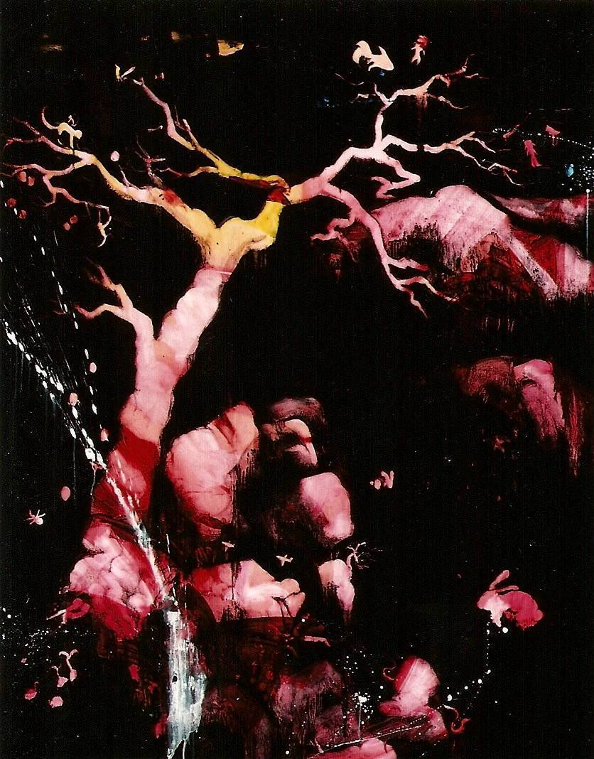 常陵|五花肉系列-肉花鳥-泉水小語圖|2007|油彩|162x100cm