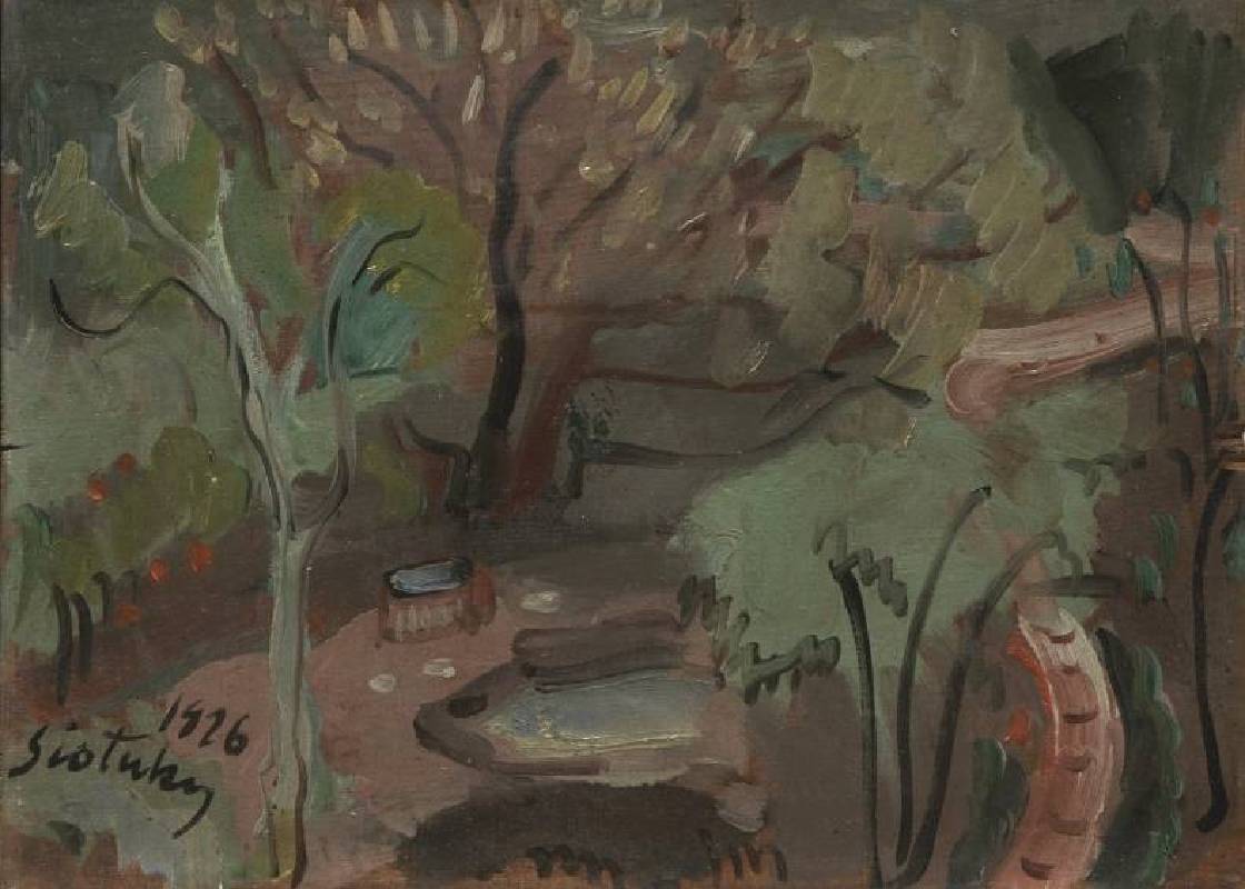 鹽月桃甫，1926油彩，木板，4F