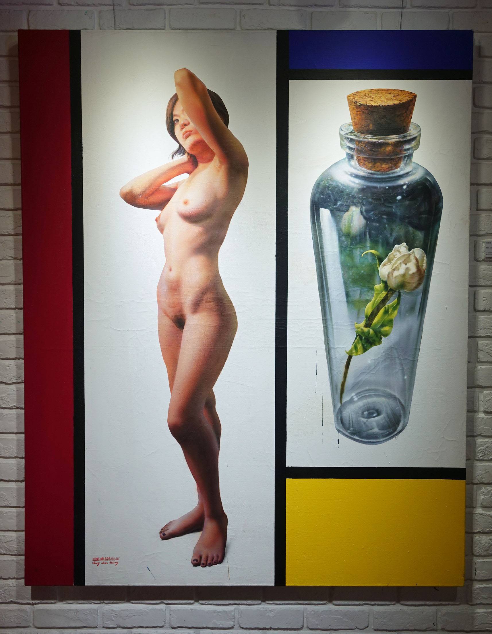 張建雄，《舞臺人生》，165 x 143 cm，壓克力，2011。