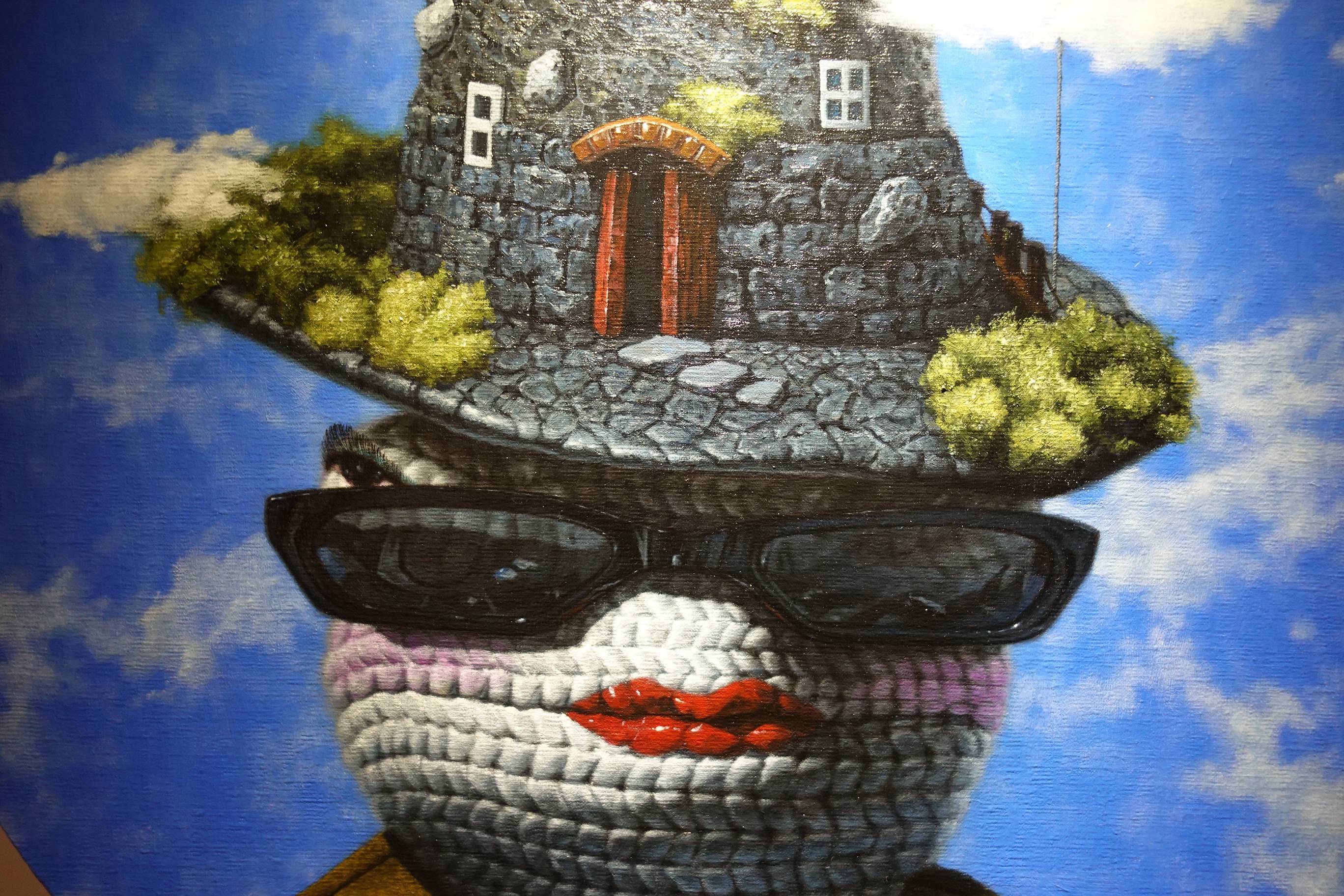 廖文彬，《s小姐》細節，70 x 70 cm，油畫，2017。
