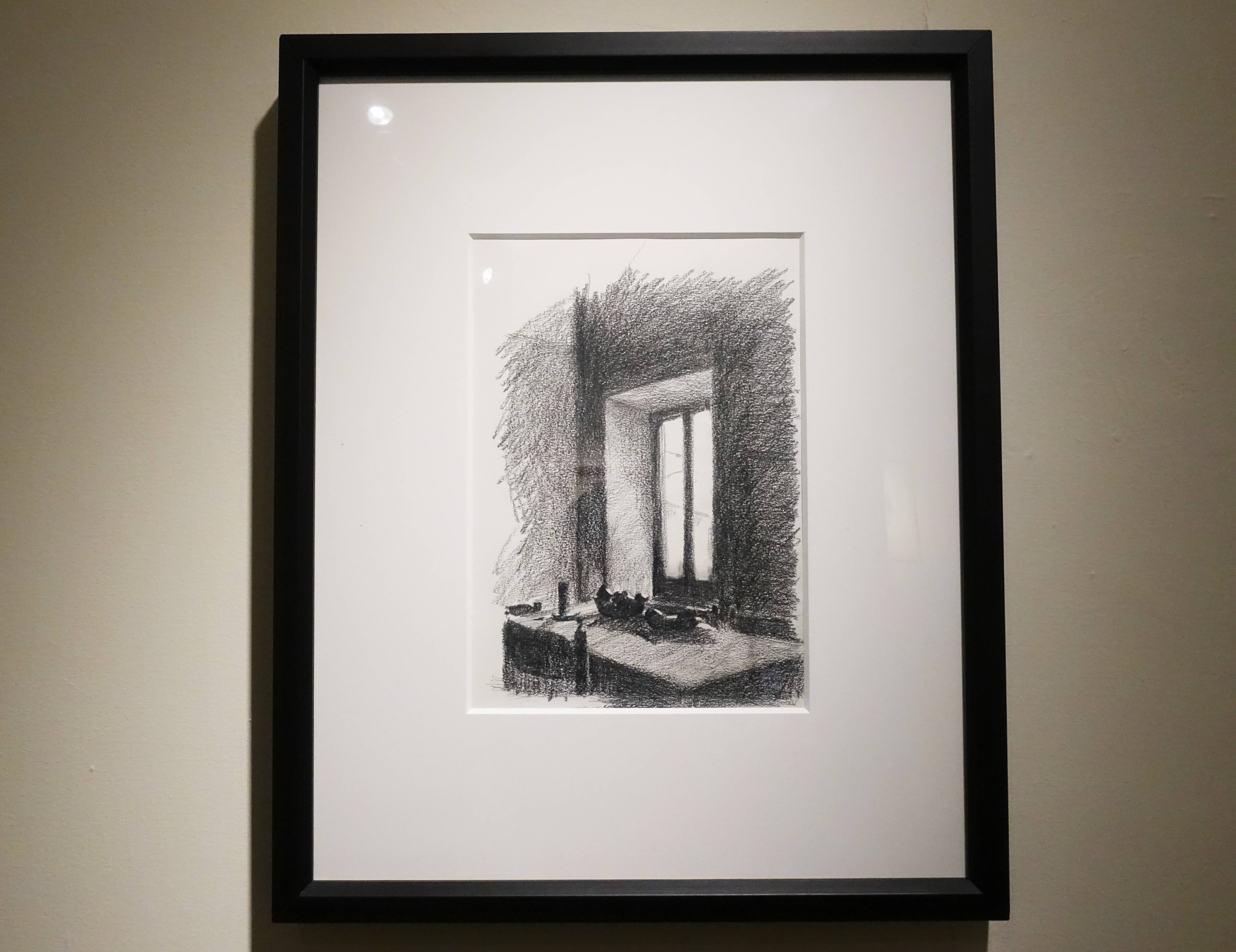 蔡舜任，《窗》，29 x 20.3 cm ，紙、鉛筆。