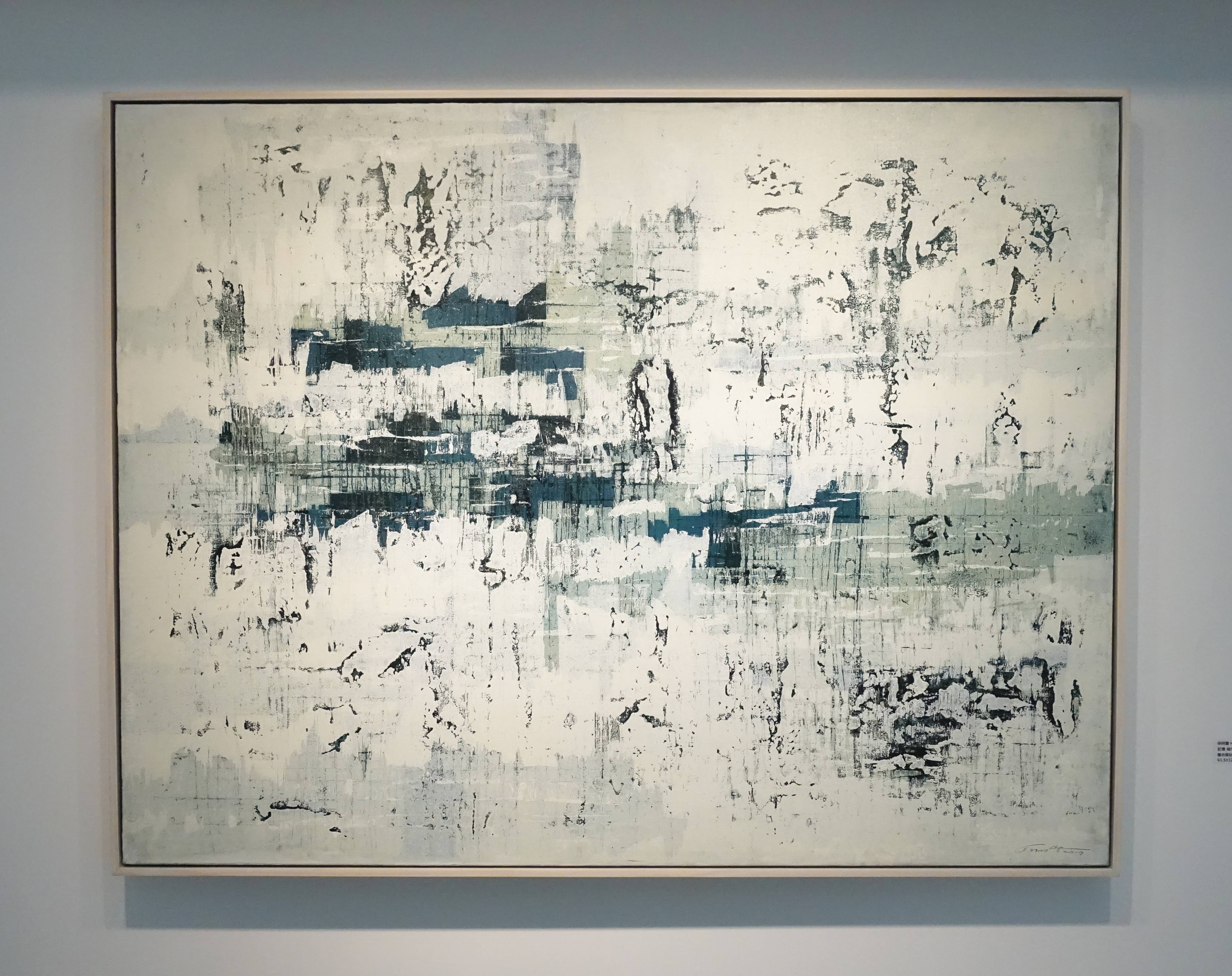 徐明豐，《記憶‧城市之一》，93.5 x 122 cm，複合媒材-畫布，2017。
