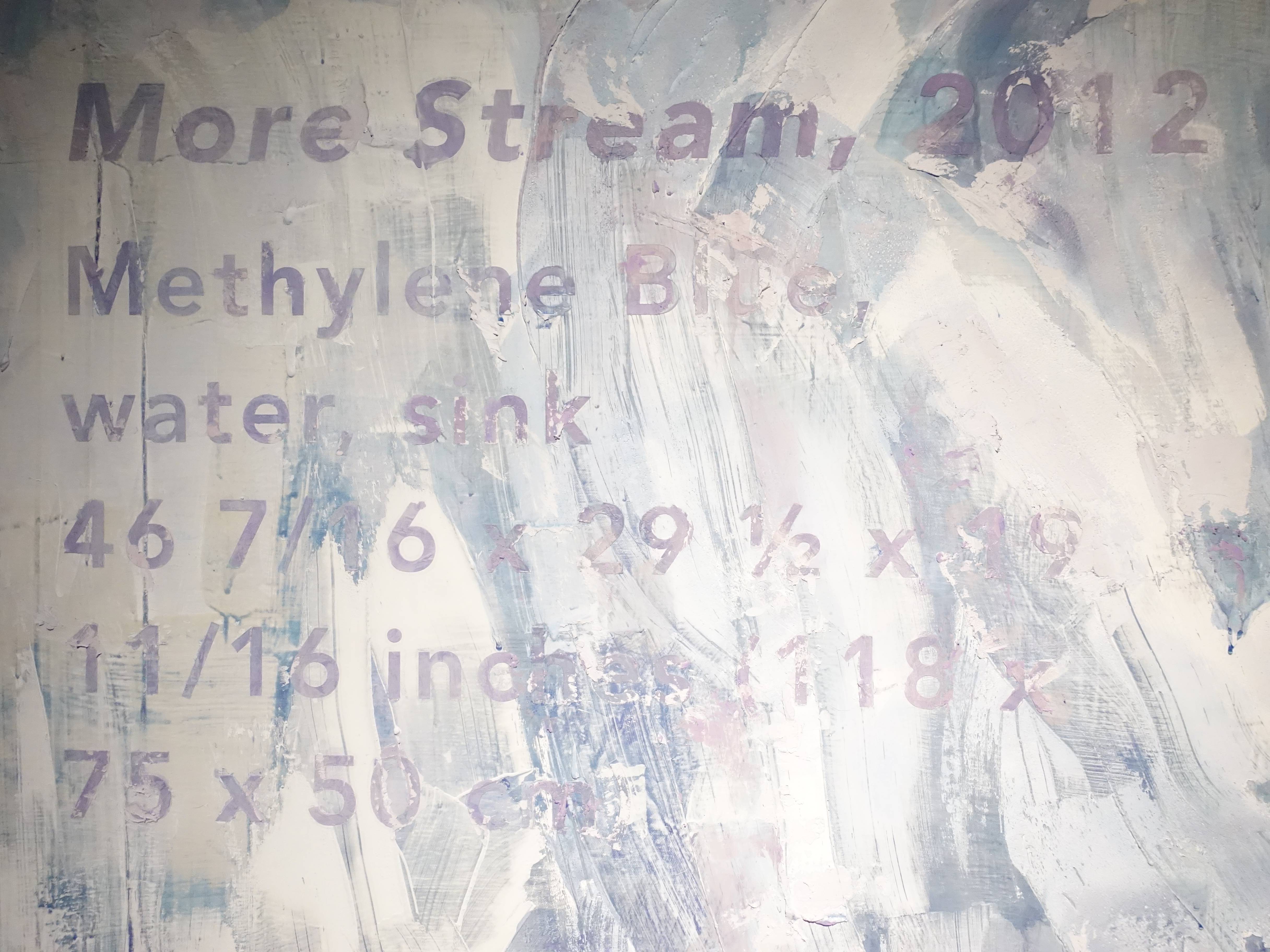羅智信，《More Stream 》細節，91 x 116 cm，畫布、亞甲藍做成的顏料，2019。