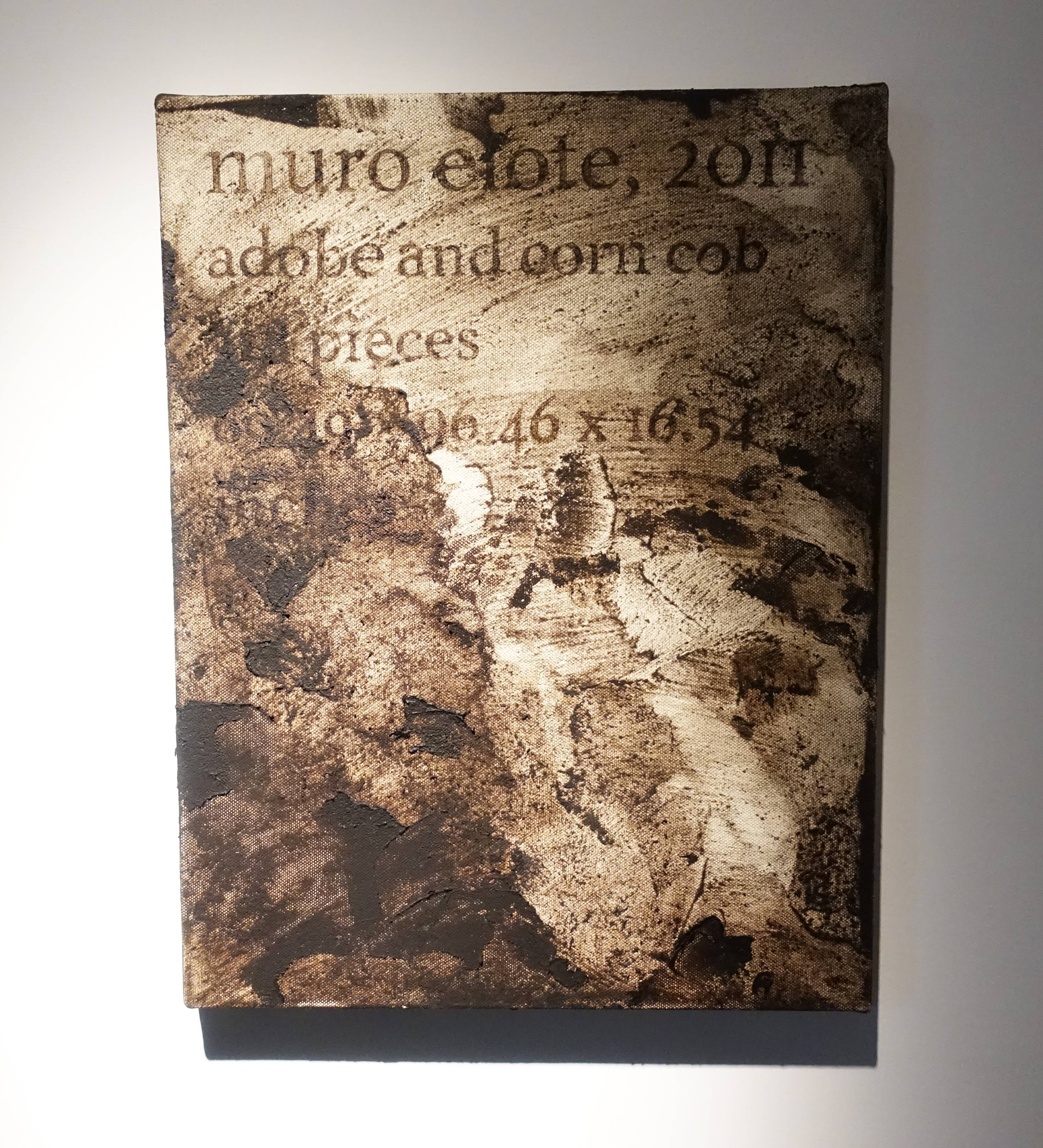 羅智信，《Muro Elote》，28 x 35 cm，畫布、玉米黑粉菌做成的顏料，2019。
