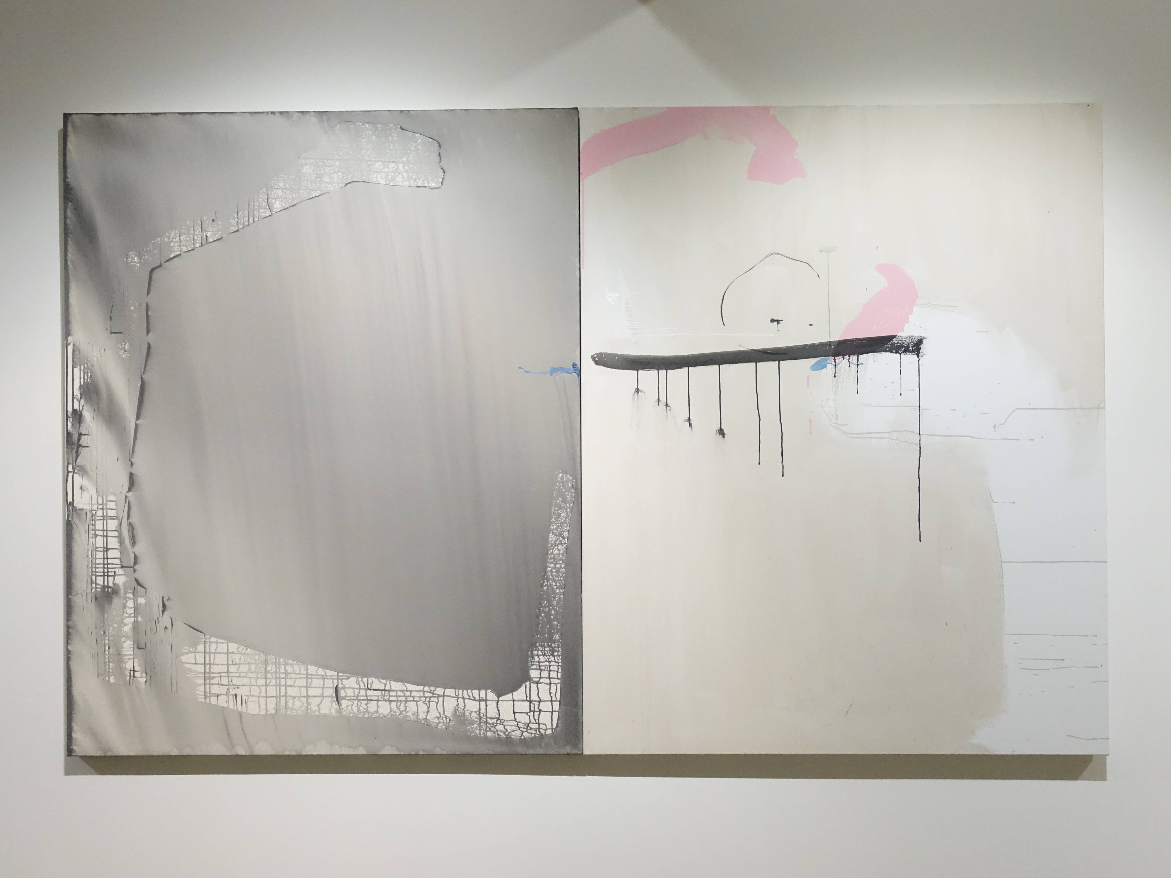 林鴻文，《跡向》，162 x 260 cm，壓克力顏料、畫布，2018。 