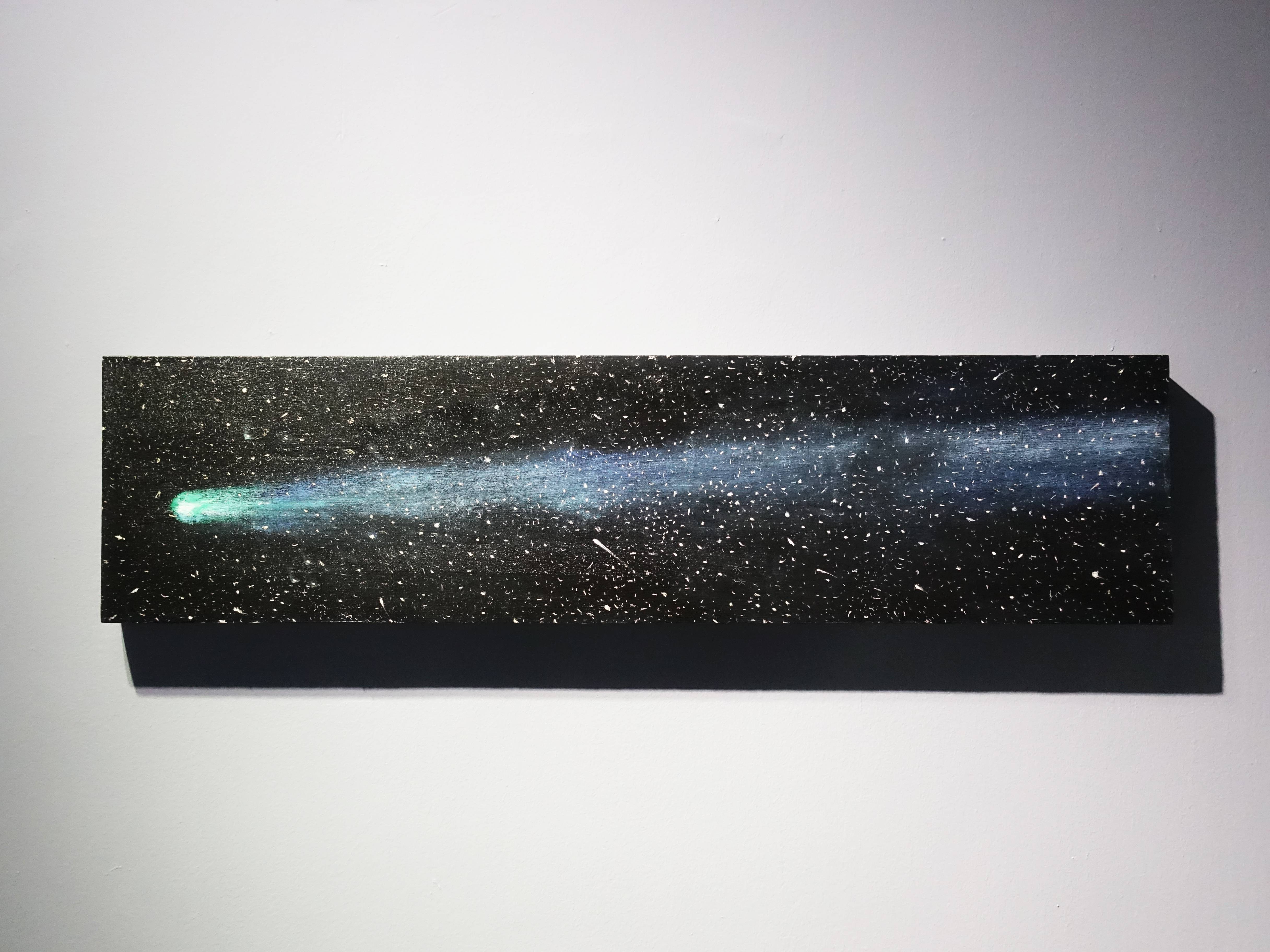 鄭麗雲，《天河》，41 x 137 cm，油彩、蔴布，2005。