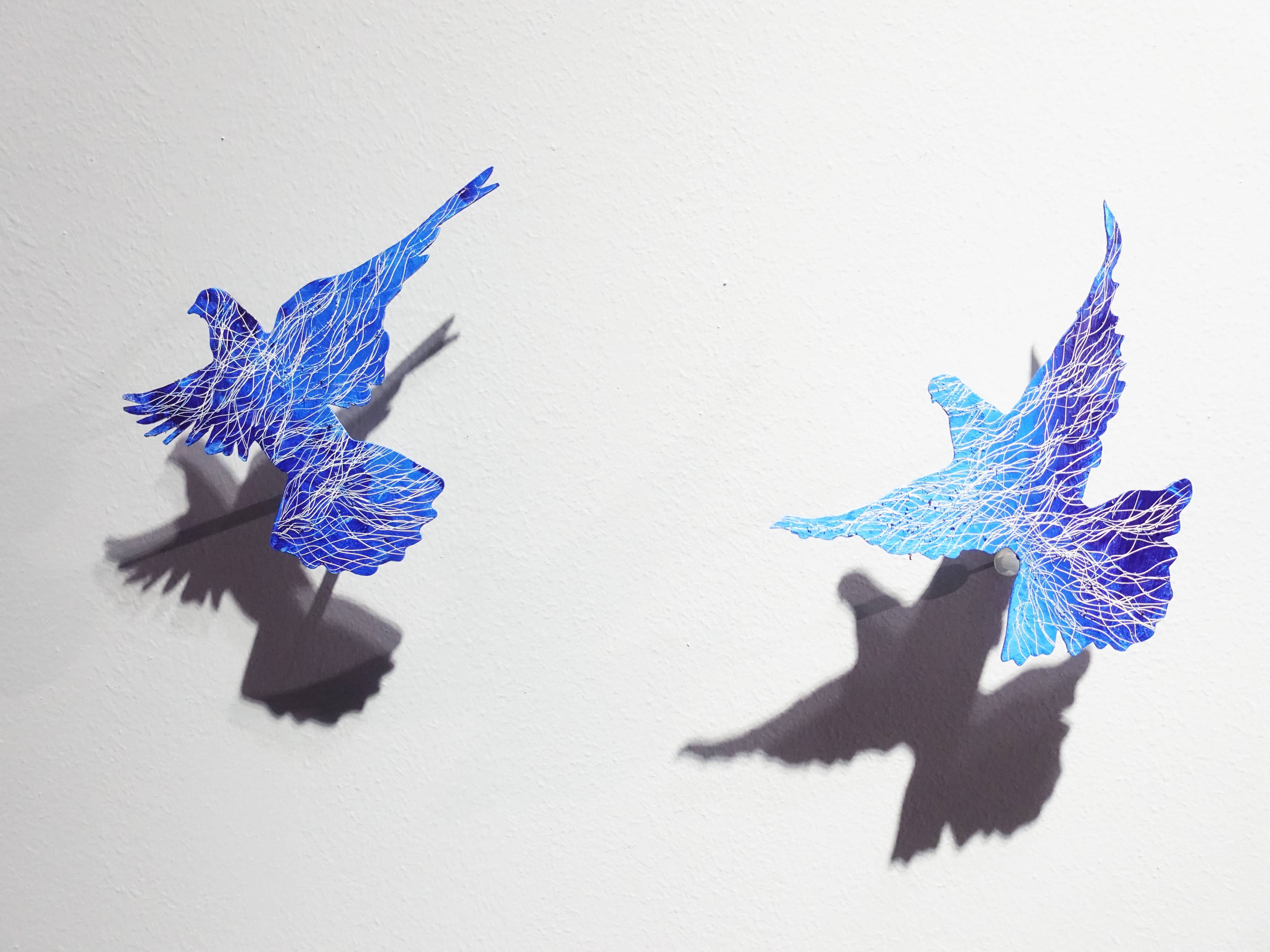  鄭麗雲，《鳥》18 x 12 cm，綜合媒材，2019。