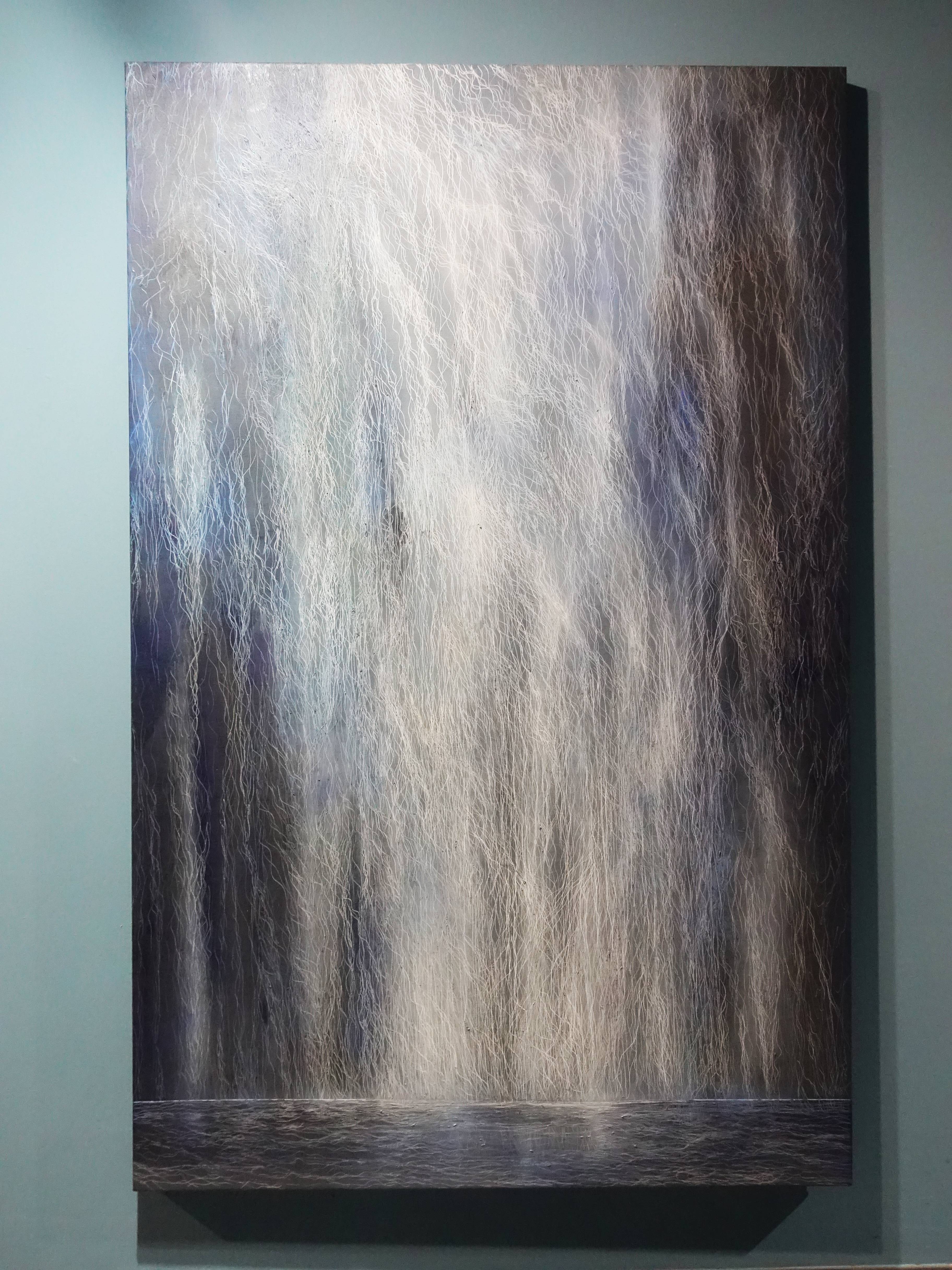 鄭麗雲，《瀑布I-2》，227 x 145.5 cm，油彩、蔴布，2017。