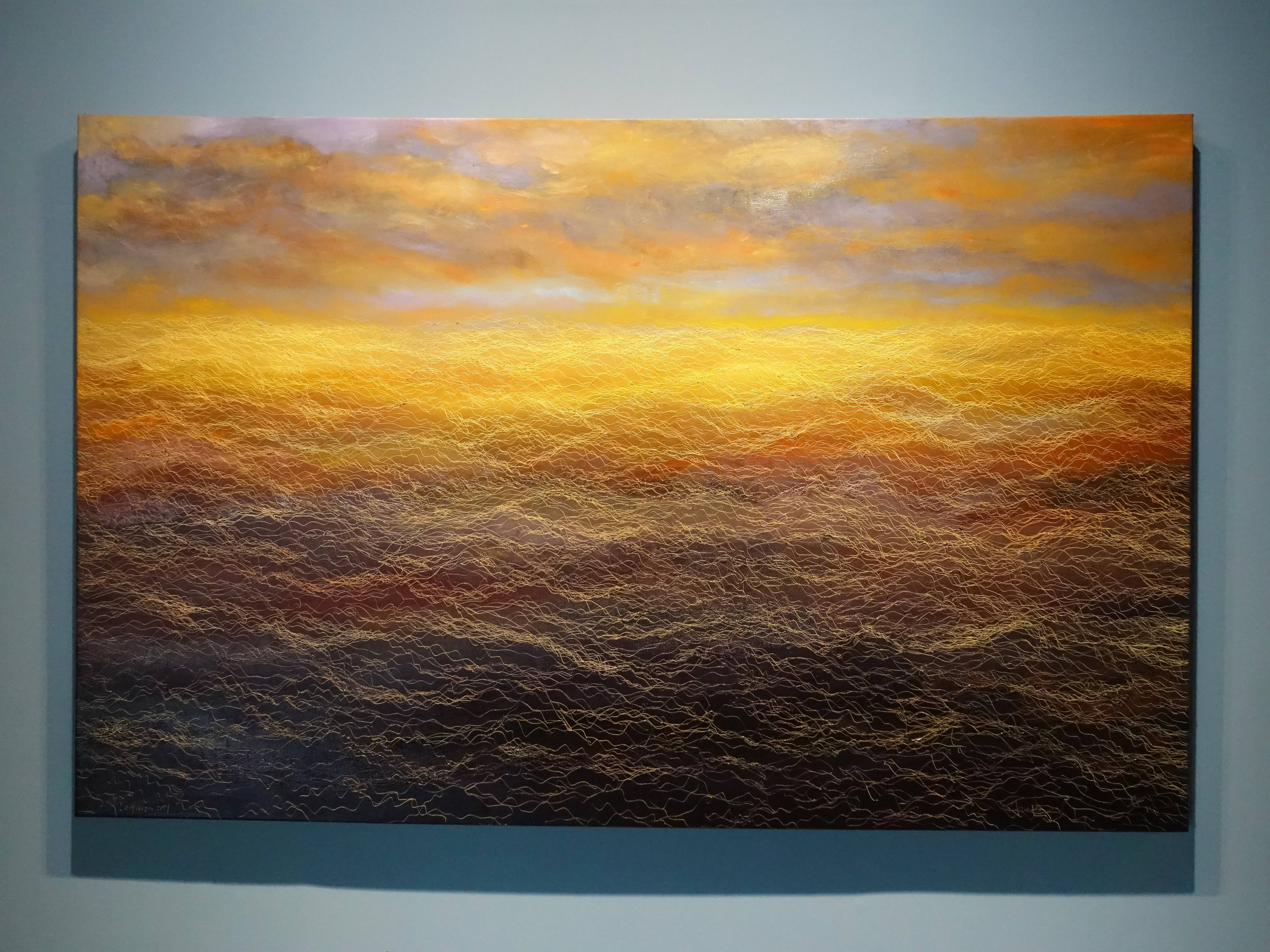鄭麗雲，《曜》，145.5 x 227 cm，油彩、蔴布，2014。