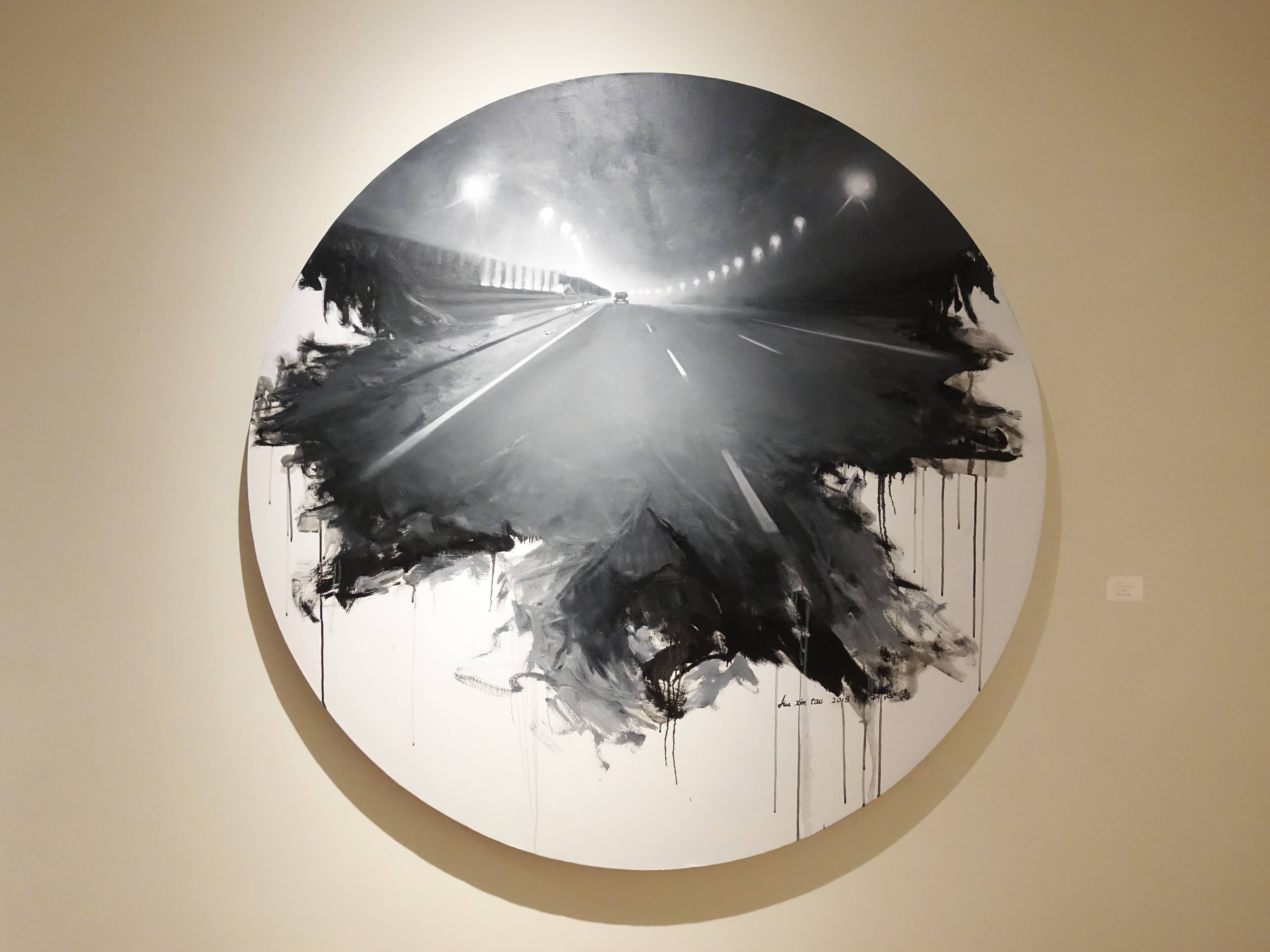 劉芯濤，《夜行》，150 x 150 cm，布面油畫，2018。