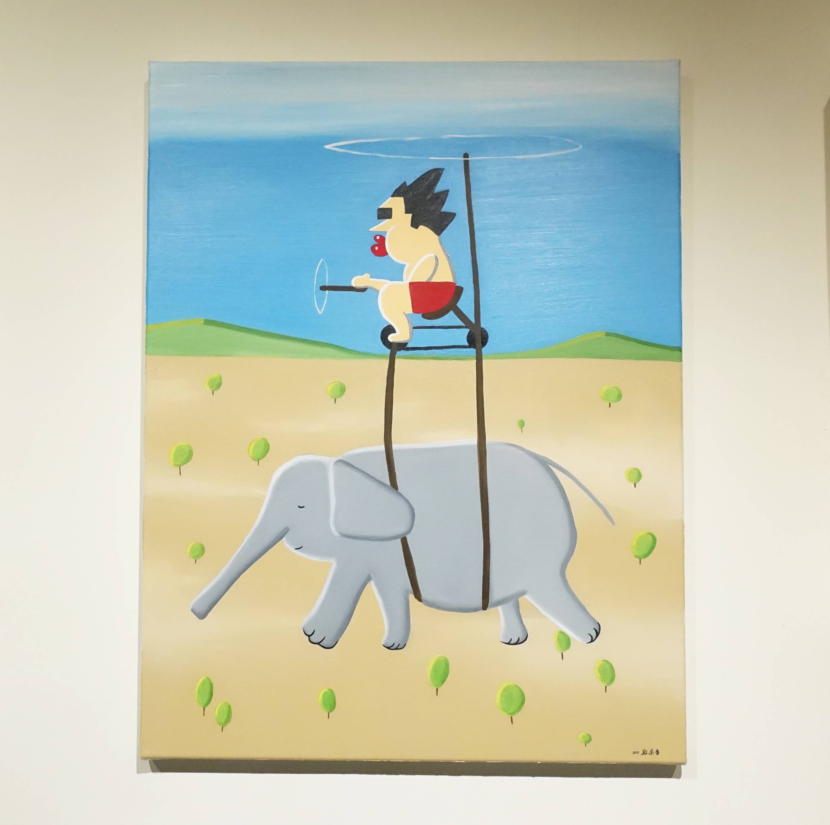 鄭崇孝，《小飛象》，65 x 50 cm，油彩畫布 ，2019。