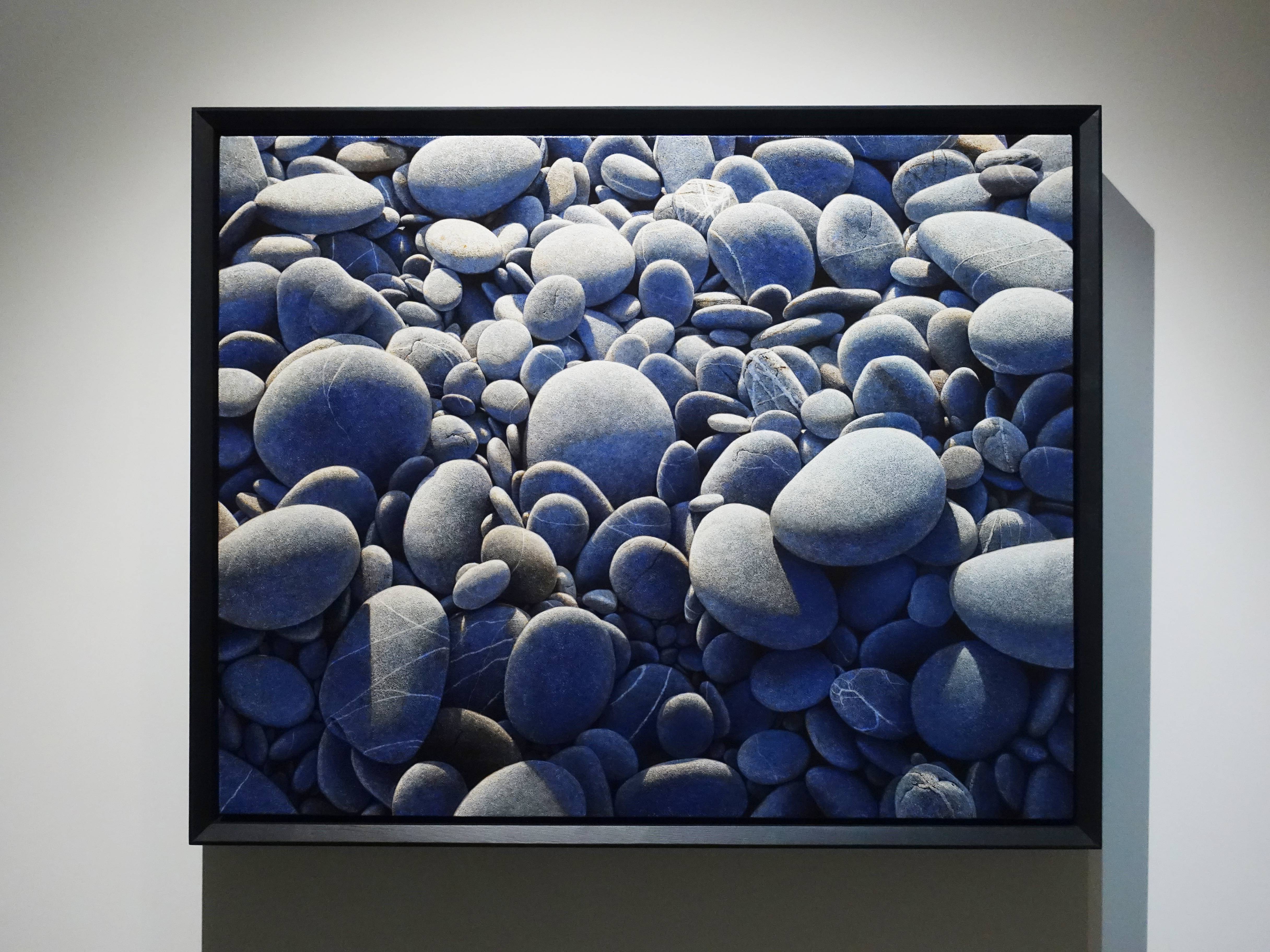 周珠旺，《石碓》，88 x 35 cm，油彩、畫布，2017。