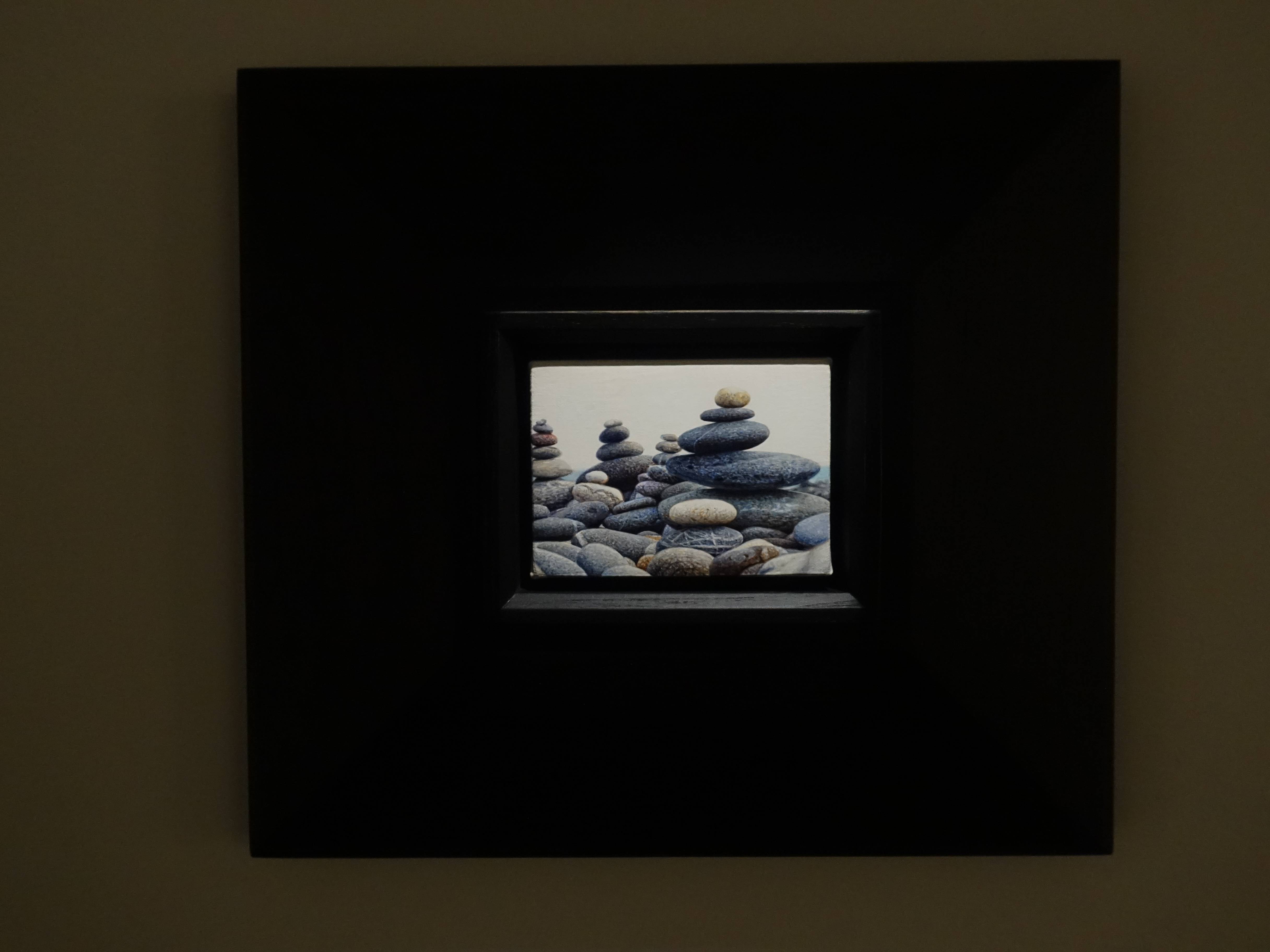 周珠旺，《石敢當》，7.4 x 10 cm，油彩、畫布，2019。