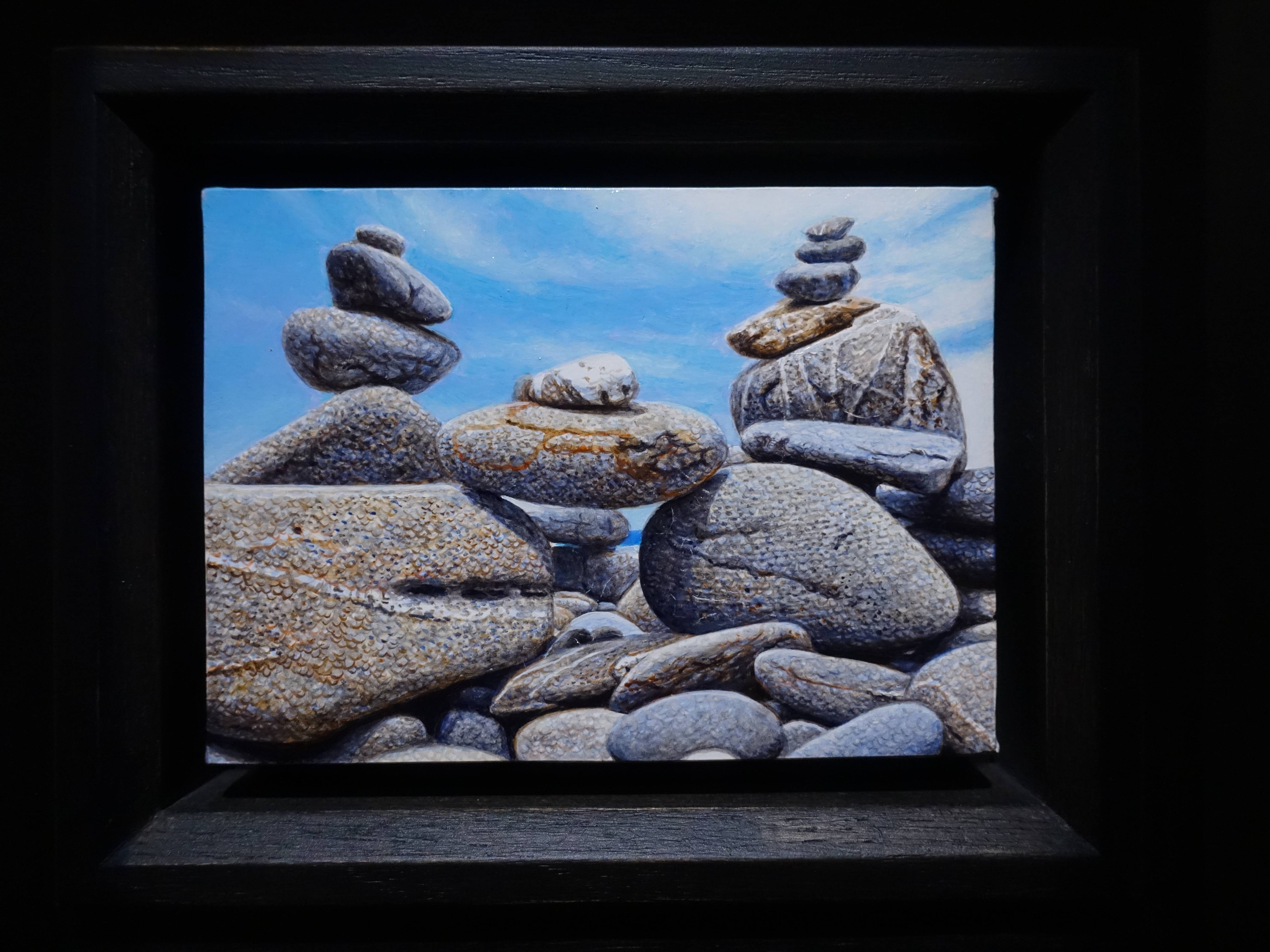 周珠旺，《石陣》，7.4 x 10 cm，油彩、畫布，2019。