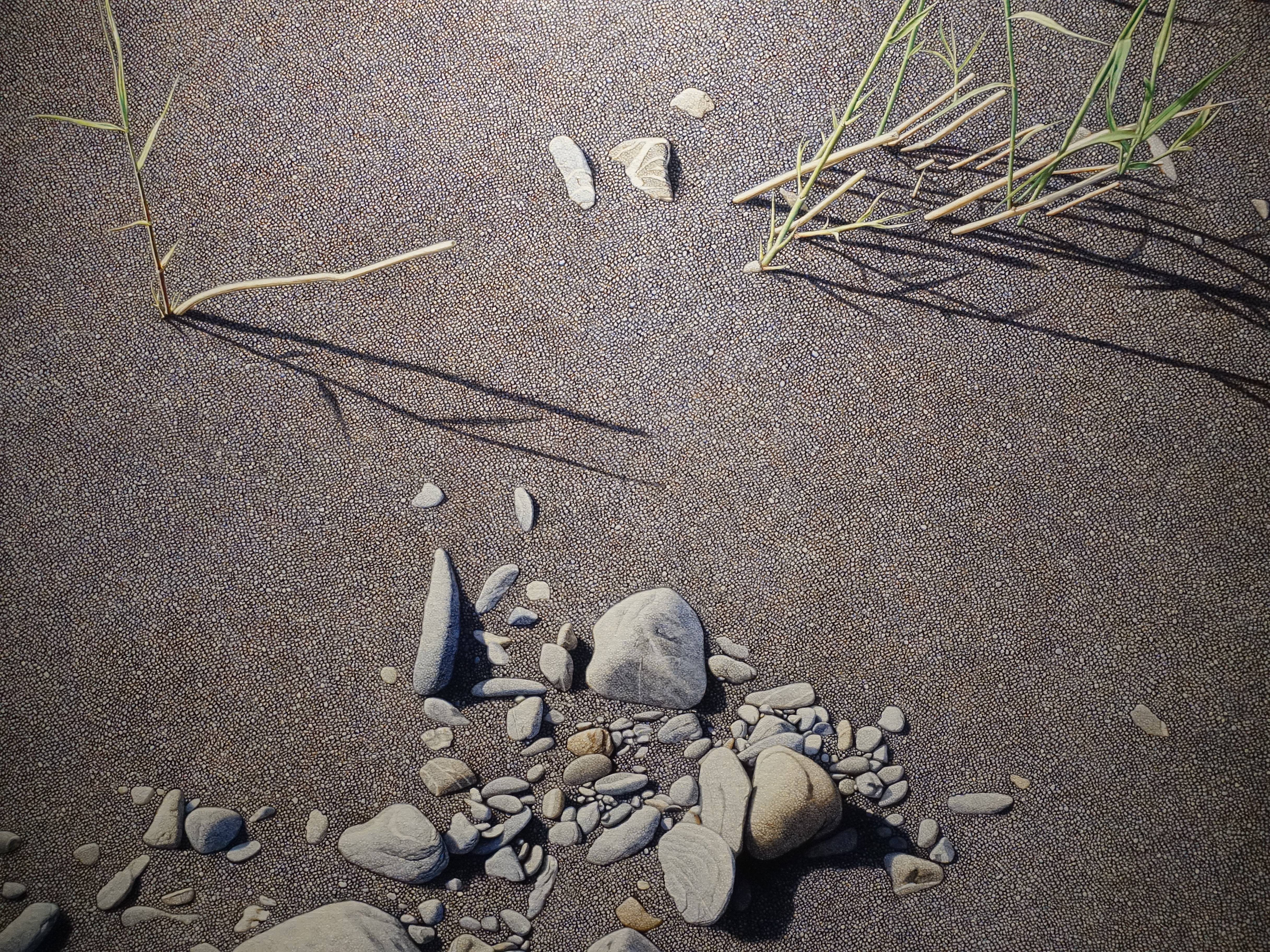 周珠旺，《對話》細節，145.5 x 97 cm，油彩、畫布，2019。