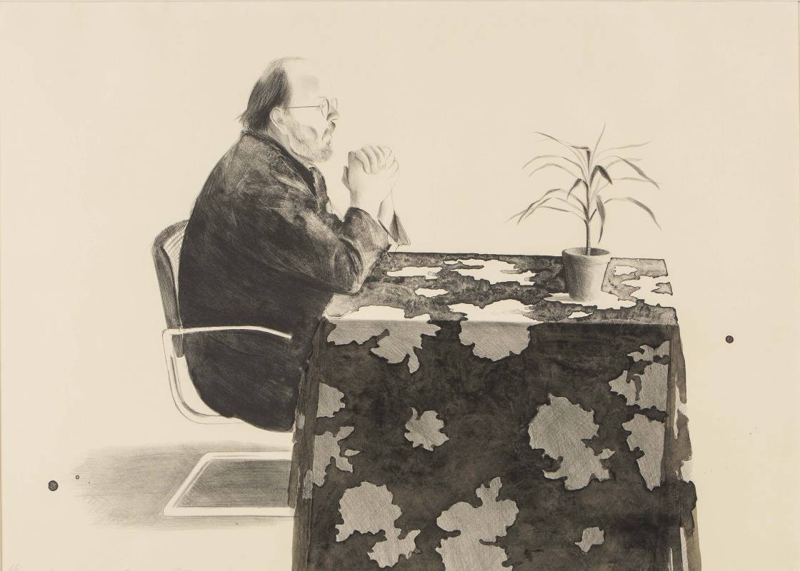 大衛．霍克尼　Henry at table　1976　版畫　75.5×105.8cm