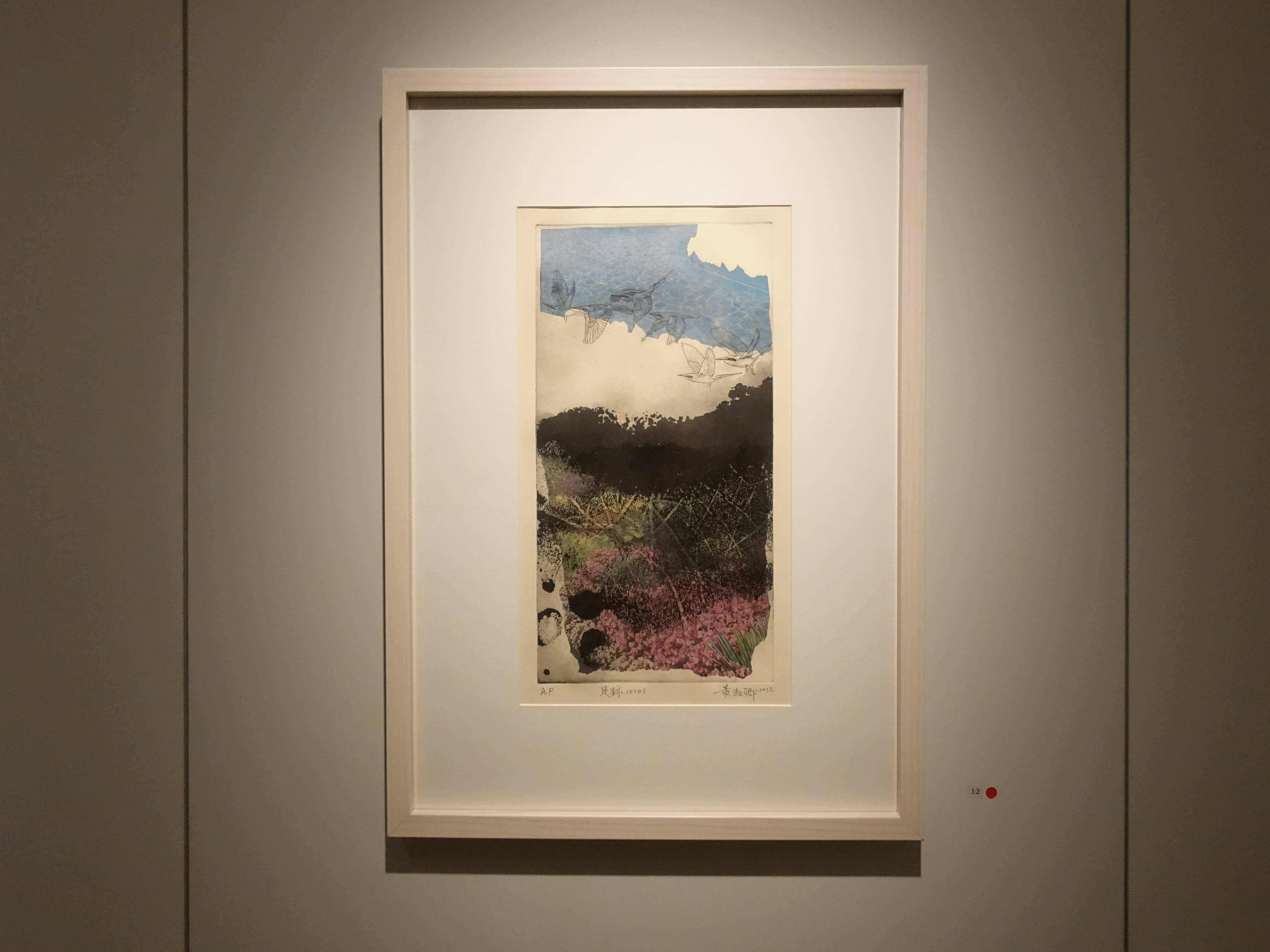 黃淑卿，《足跡10101》，68 x 48 cm，感光樹脂版，2012。