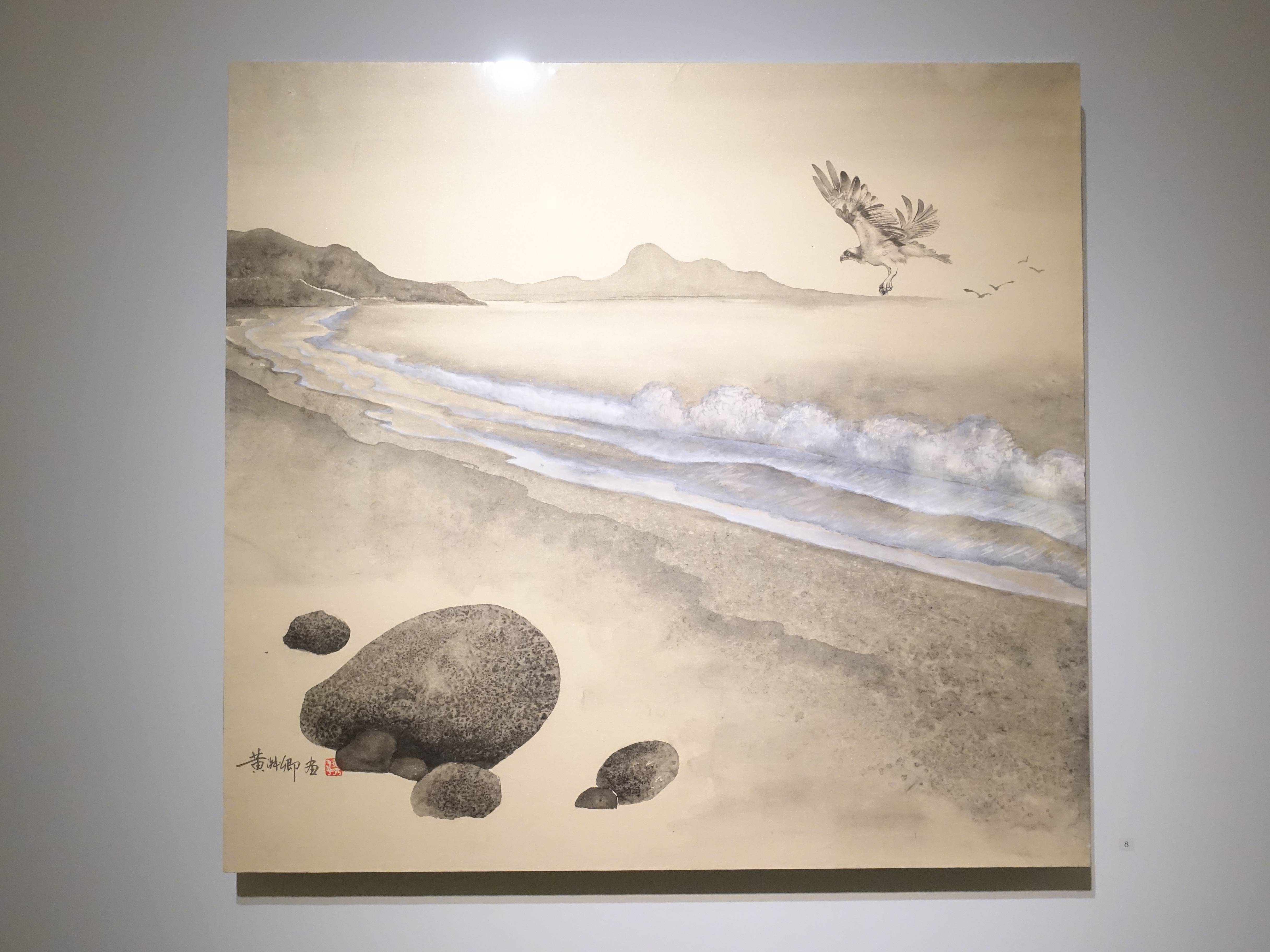 黃淑卿，《太麻里海岸》，70 x 76 cm，紙本、彩墨，2016。
