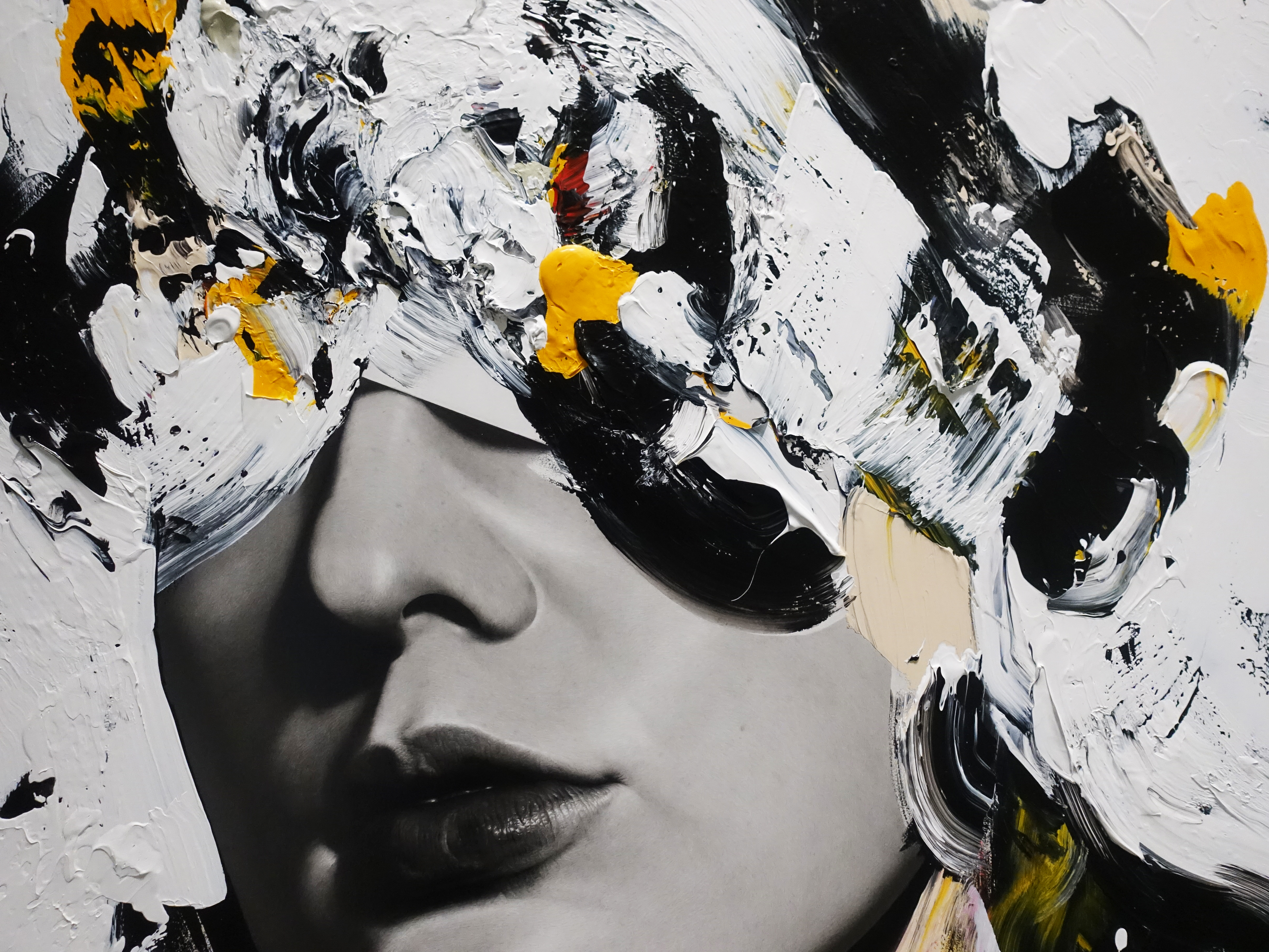 佐藤誠高，《Noblewoman》細節，140 x 107 cm，鉛筆、壓克力、紙、木板，2019。