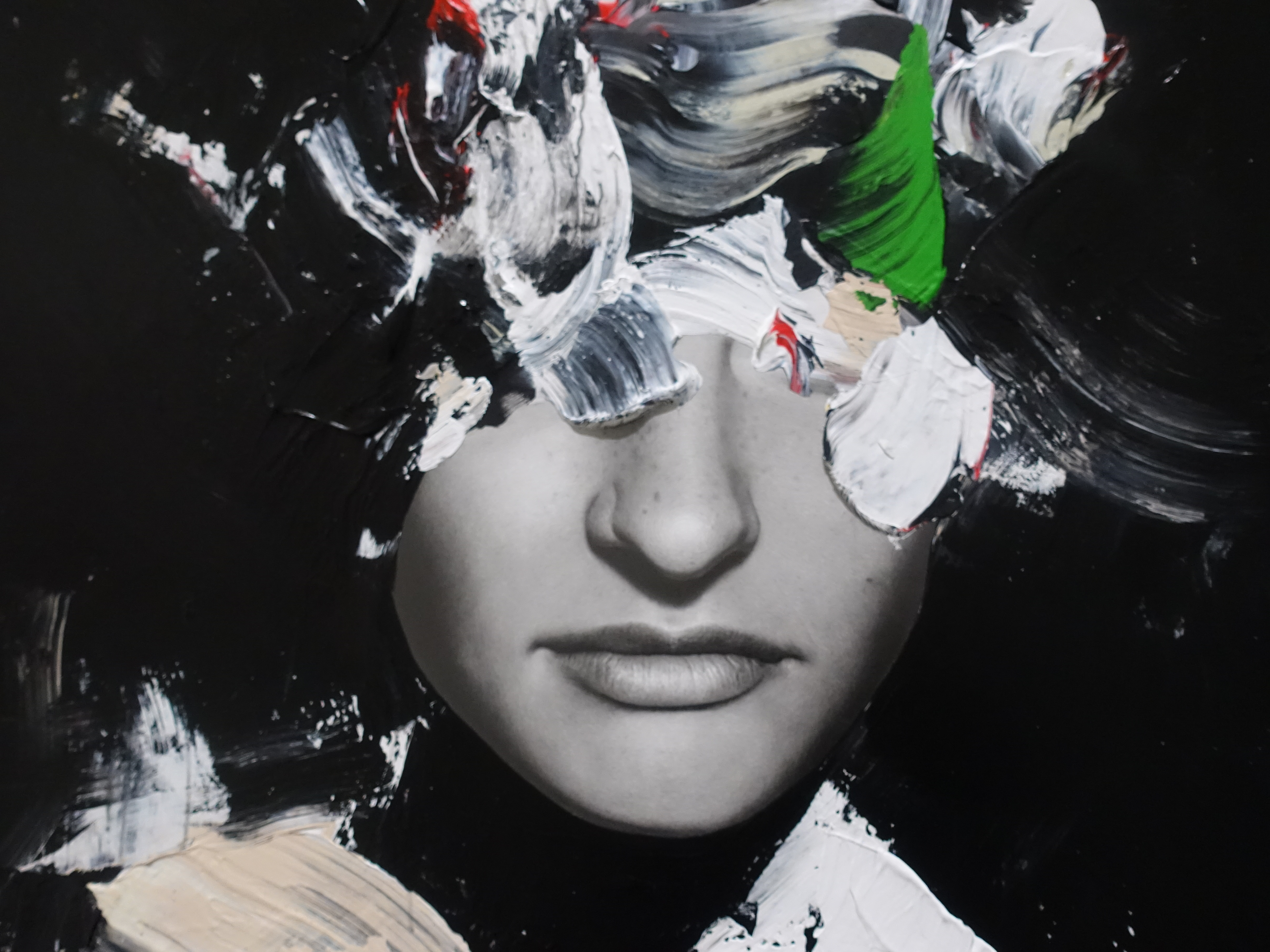 佐藤誠高，《Darkness》細節，98 x 97 cm，鉛筆、壓克力、紙、木板，2019。