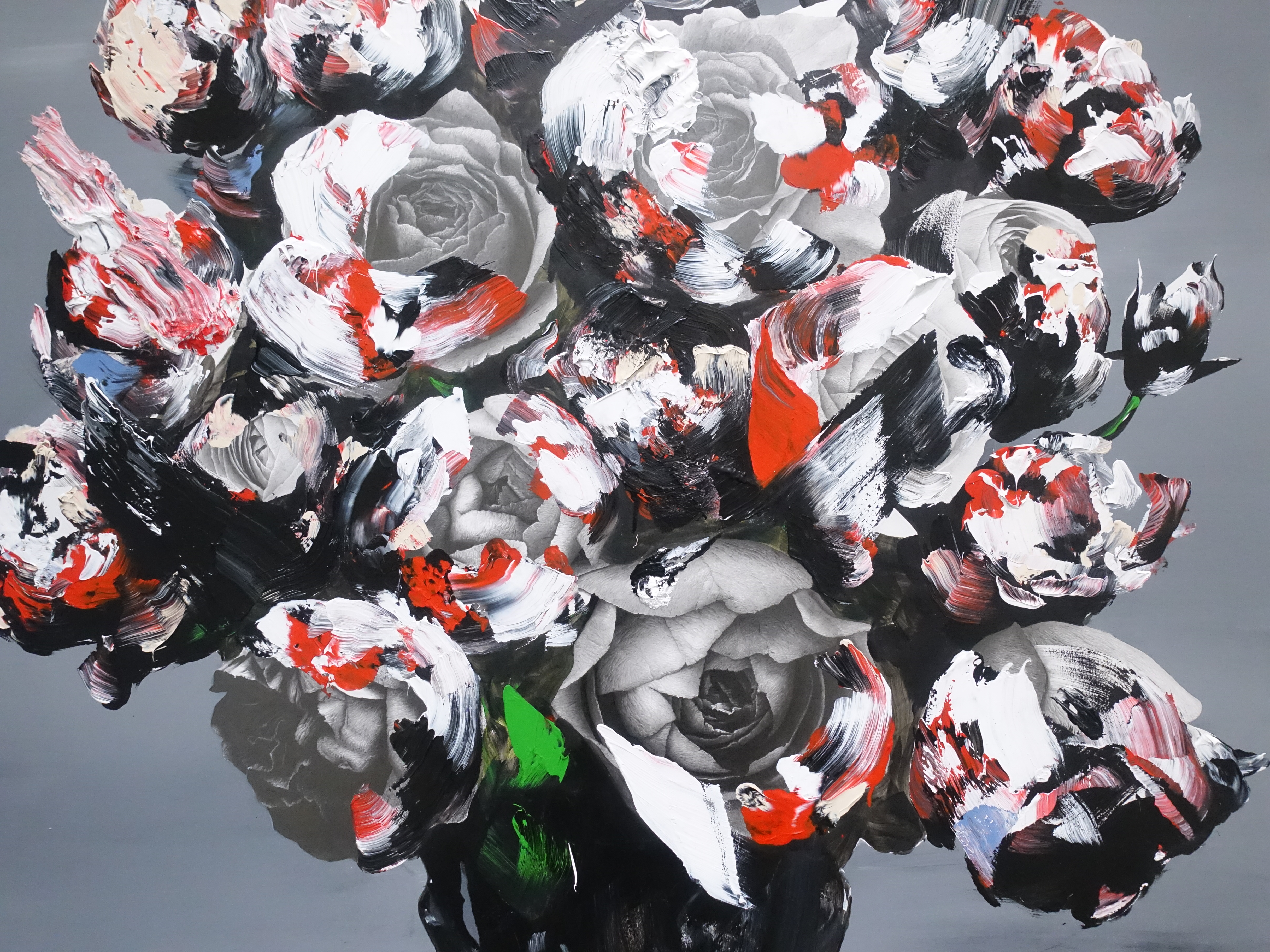 佐藤誠高，《Celebration 2》細節，140 x 107 cm，鉛筆、壓克力、紙、木板，2019。