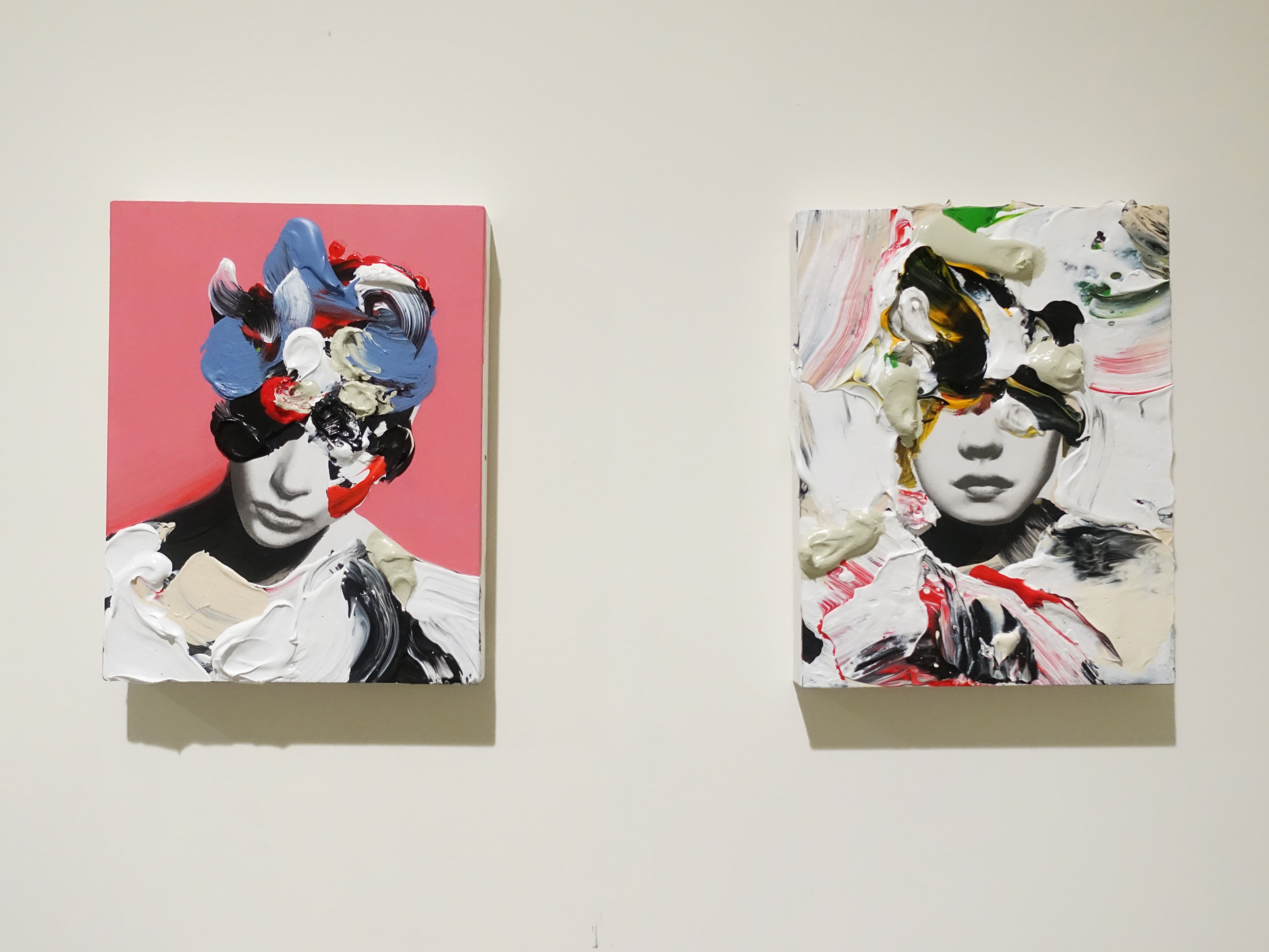 佐藤誠高，《Snip Girl 》系列作品，18 x 14 cm，鉛筆、壓克力、紙、木板，2019。