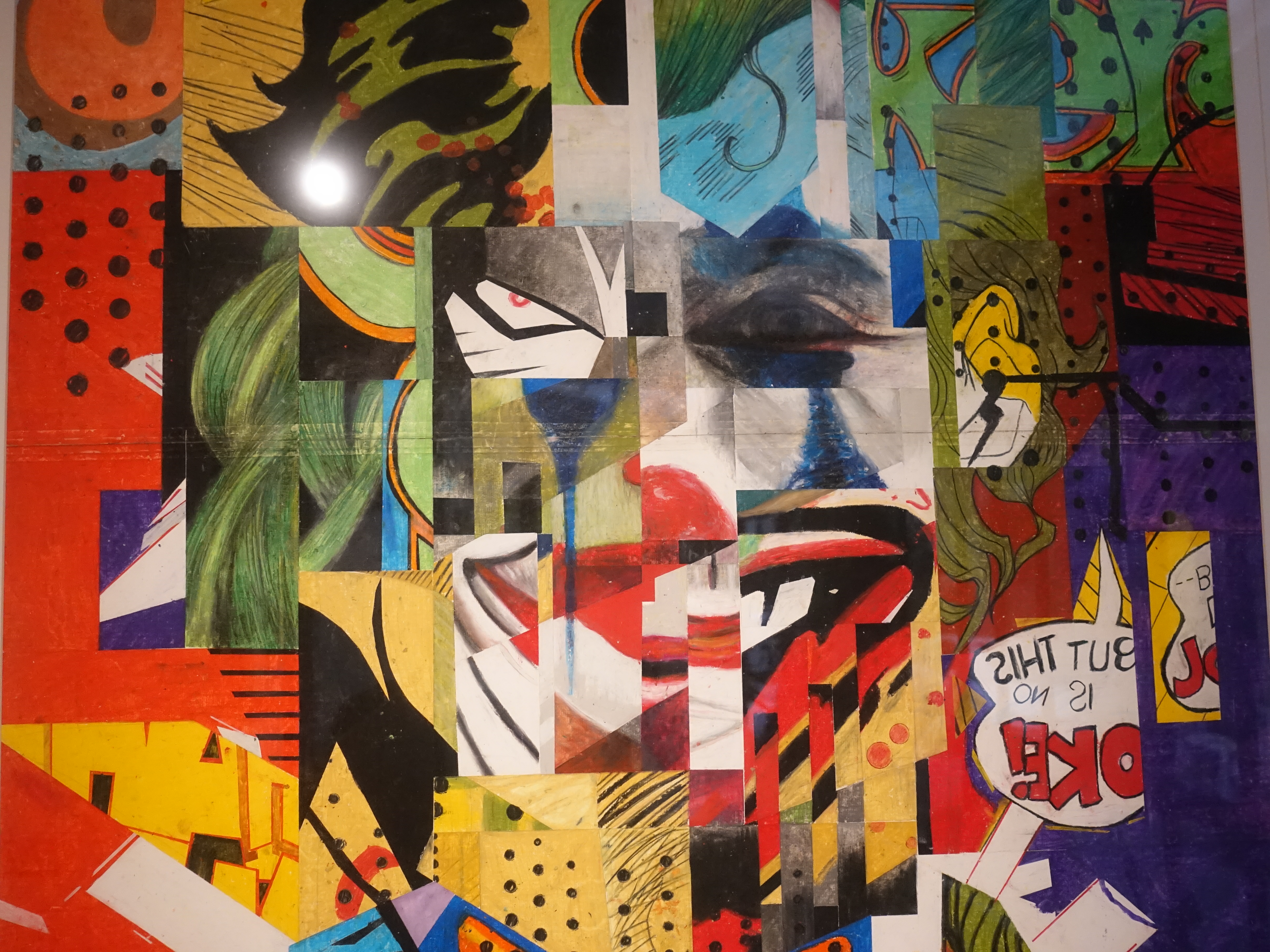 林俊良，《Under the impression of Joker》細節，80 x 90 cm，油畫棒繪於紙上。